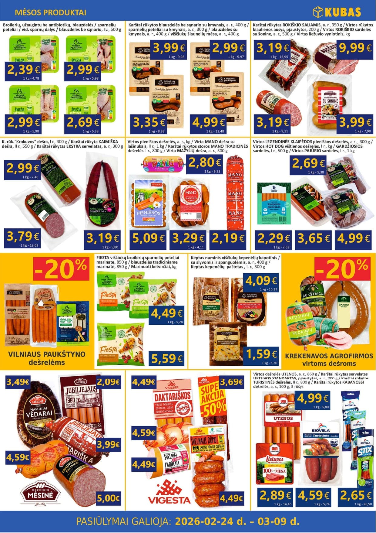 KUBAS akcijų ir nuolaidų leidinys nuo 2026.02.24 iki 2026.03.09