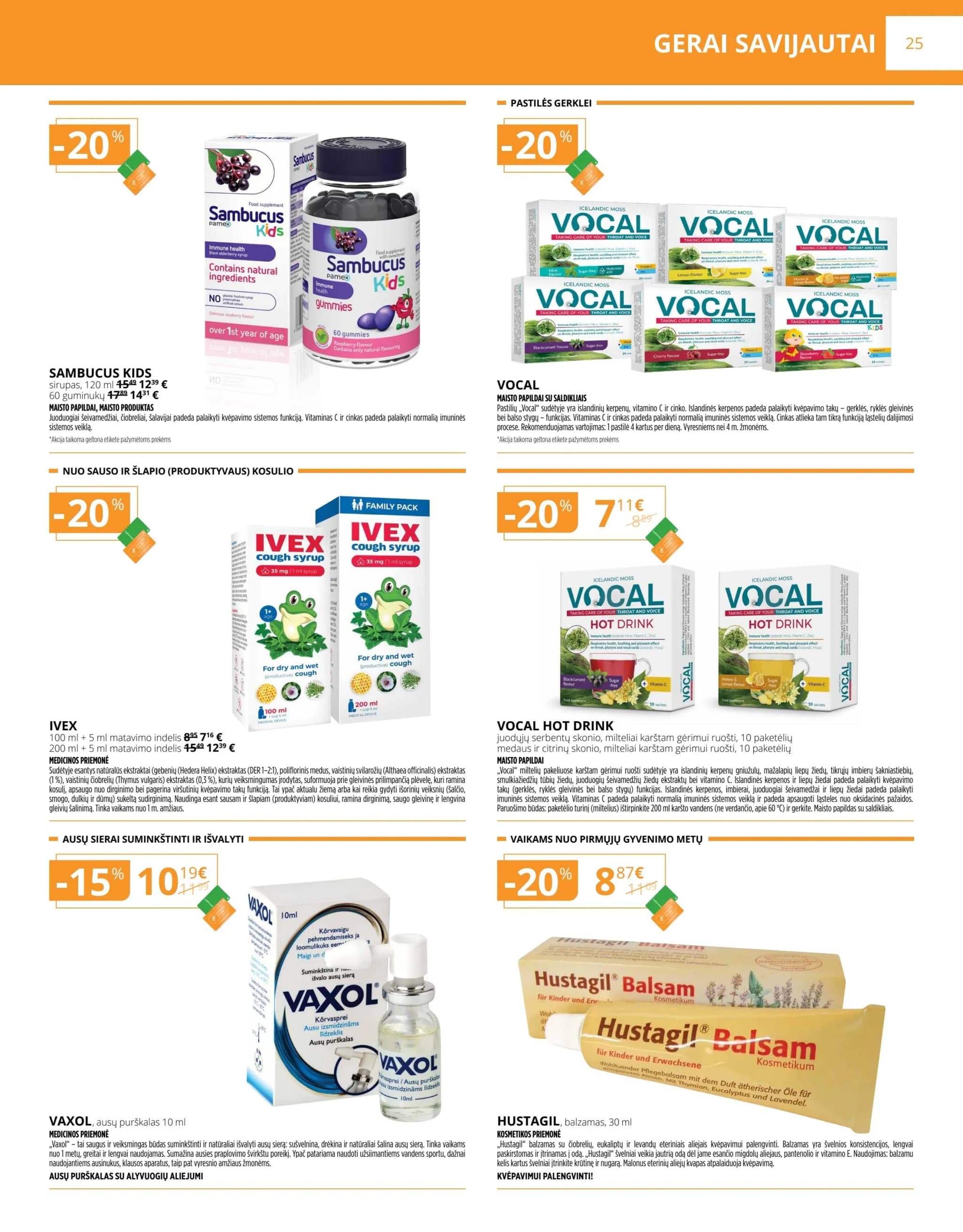 GINTARINĖ VAISTINĖ akcijų ir nuolaidų leidinys nuo 2026.02.01 iki 2026.02.28 - 25