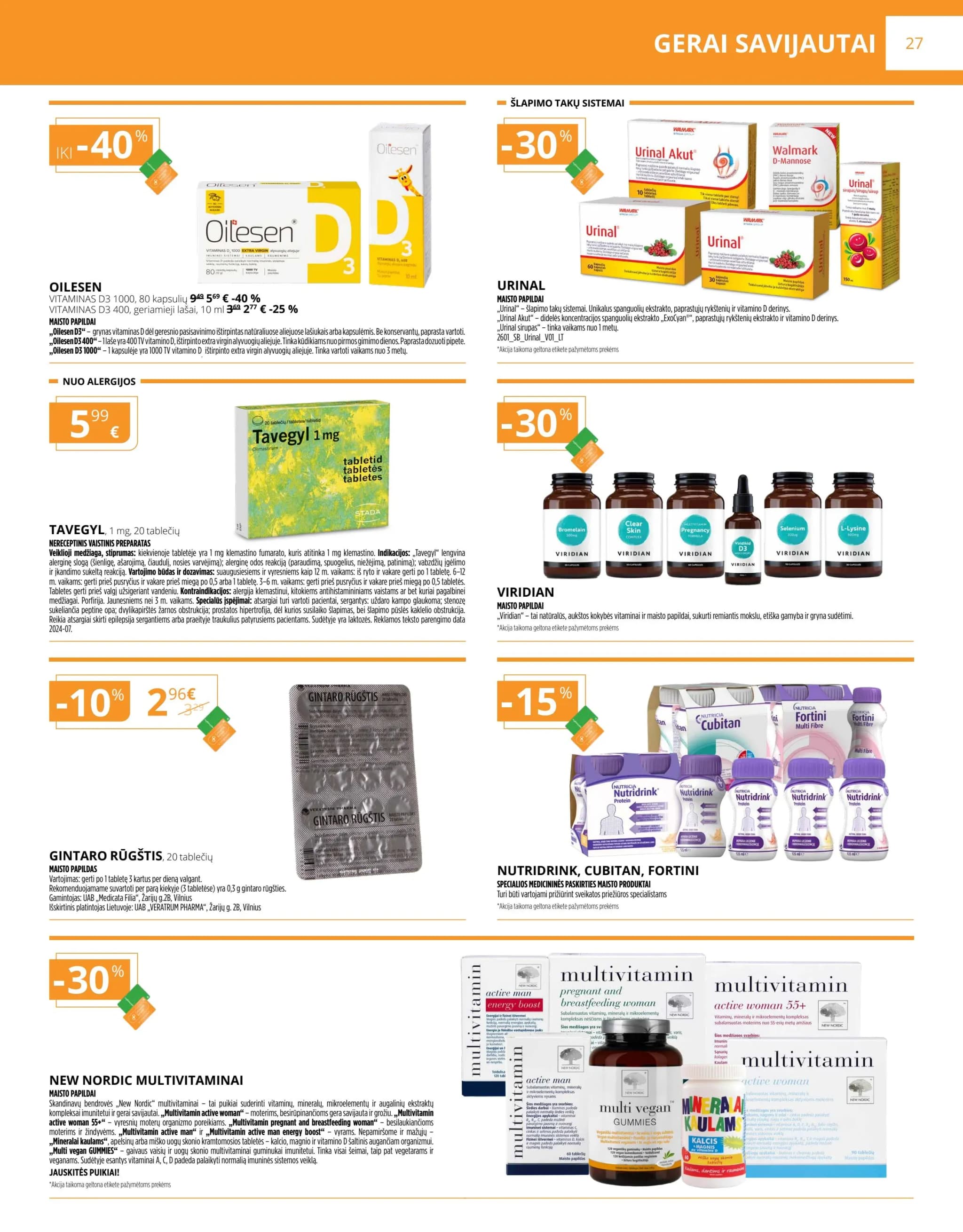 GINTARINĖ VAISTINĖ akcijų ir nuolaidų leidinys nuo 2026.02.01 iki 2026.02.28 - 27