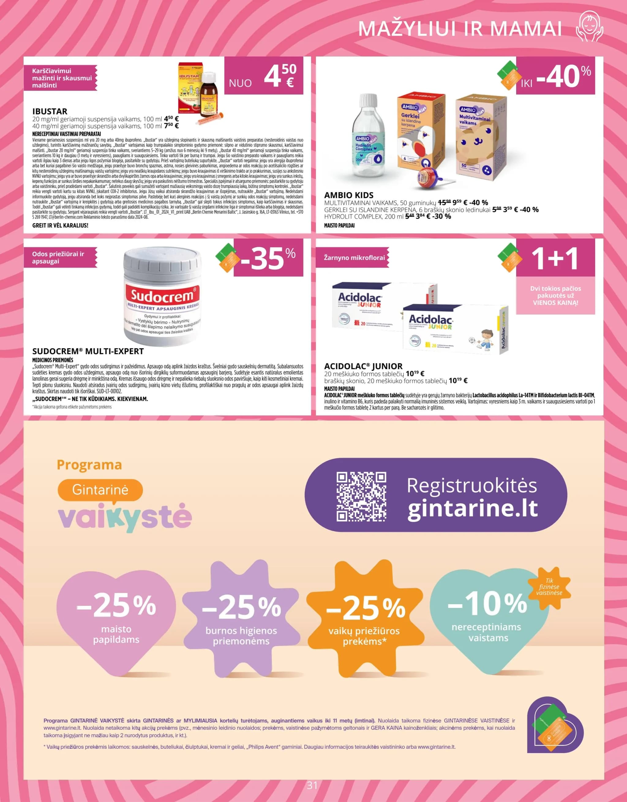 GINTARINĖ VAISTINĖ akcijų ir nuolaidų leidinys nuo 2026.02.01 iki 2026.02.28 - 31