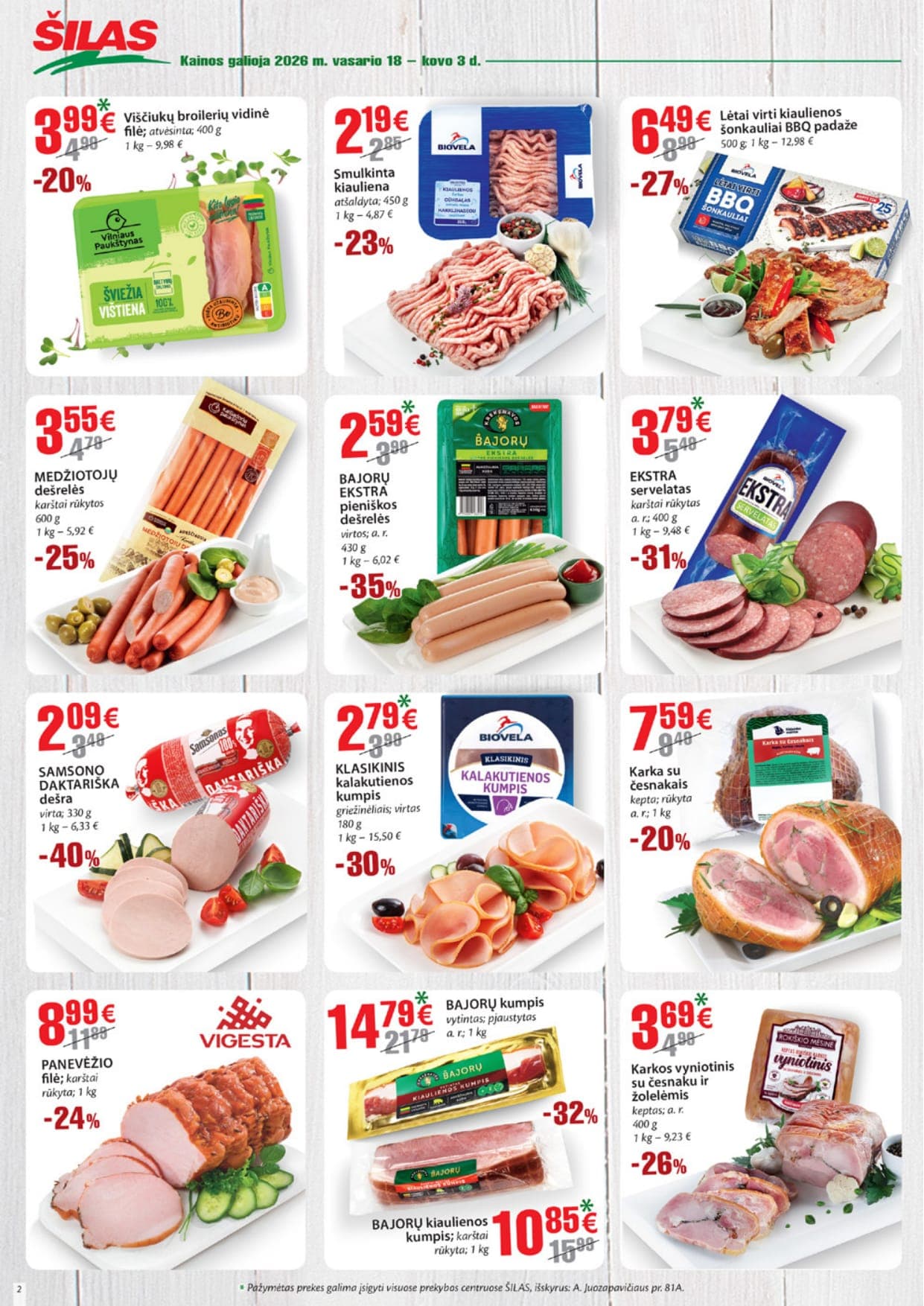 ŠILAS akcijų ir nuolaidų leidinys Nr. 4 nuo 2026.02.18 iki 2026.03.03 - 2