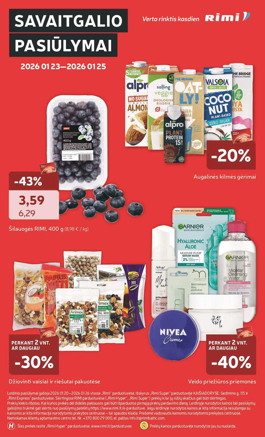 RIMI akcijų ir nuolaidų leidinys Nr. 4 nuo 2026.01.20 iki 2026.01.26 - 27