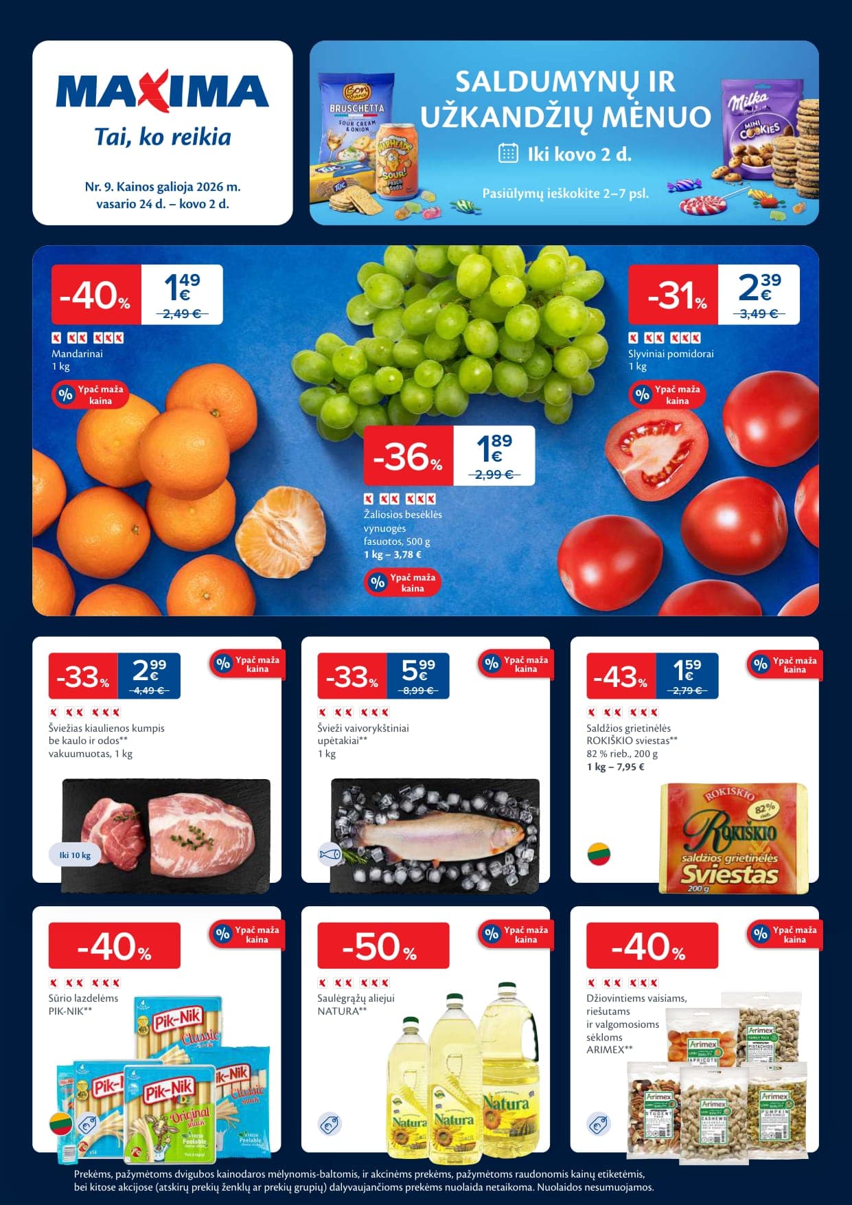 MAXIMA akcijų ir nuolaidų leidinys Nr. 9 nuo 2026.02.24 iki 2026.03.02 - 1
