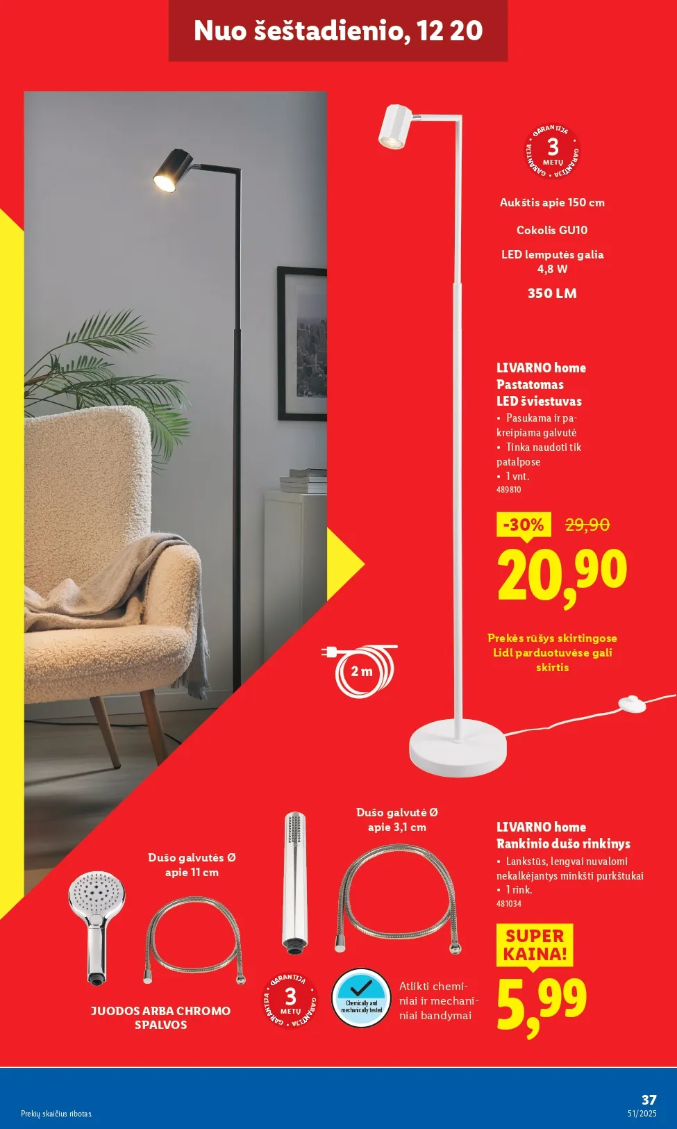 LIDL ne maisto prekių akcijų ir nuolaidų leidinys Nr. 51 nuo 2025.12.15 iki 2025.12.21 - 37