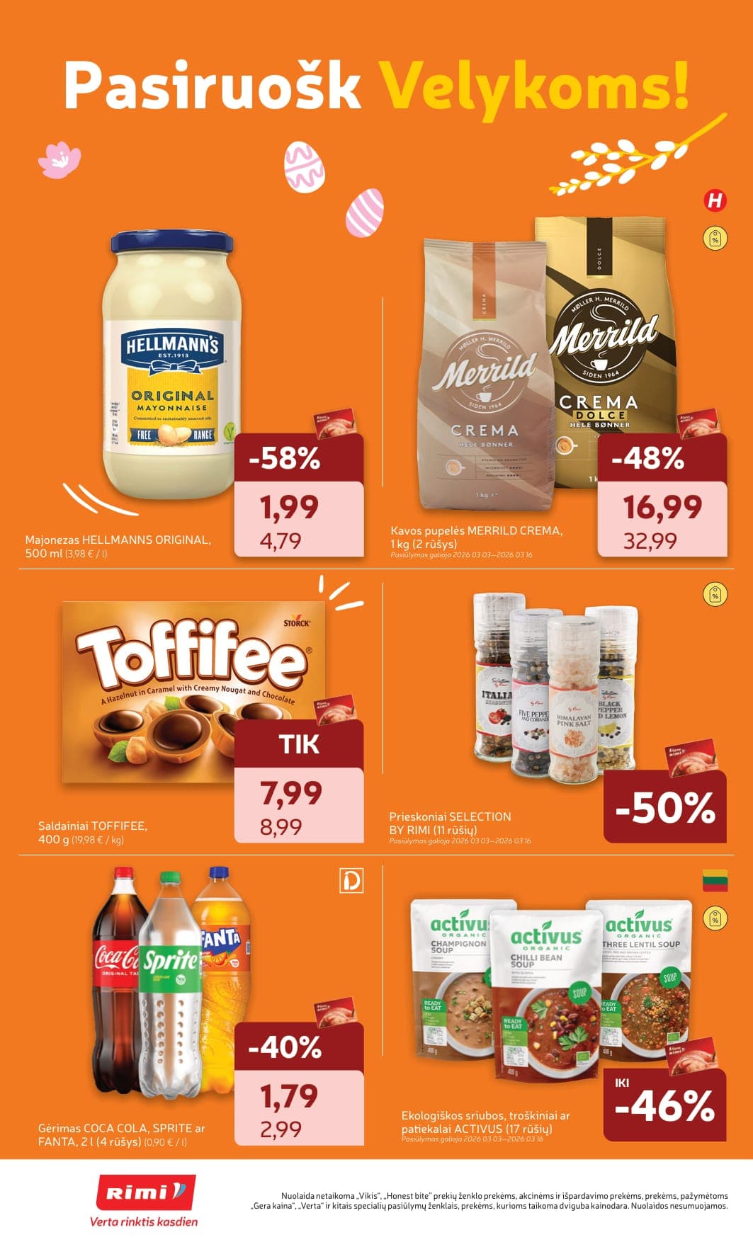 Naujas RIMI akcijų ir nuolaidų leidinys Nr. 10 nuo 2026.03.03 iki 2026.03.09 - 2