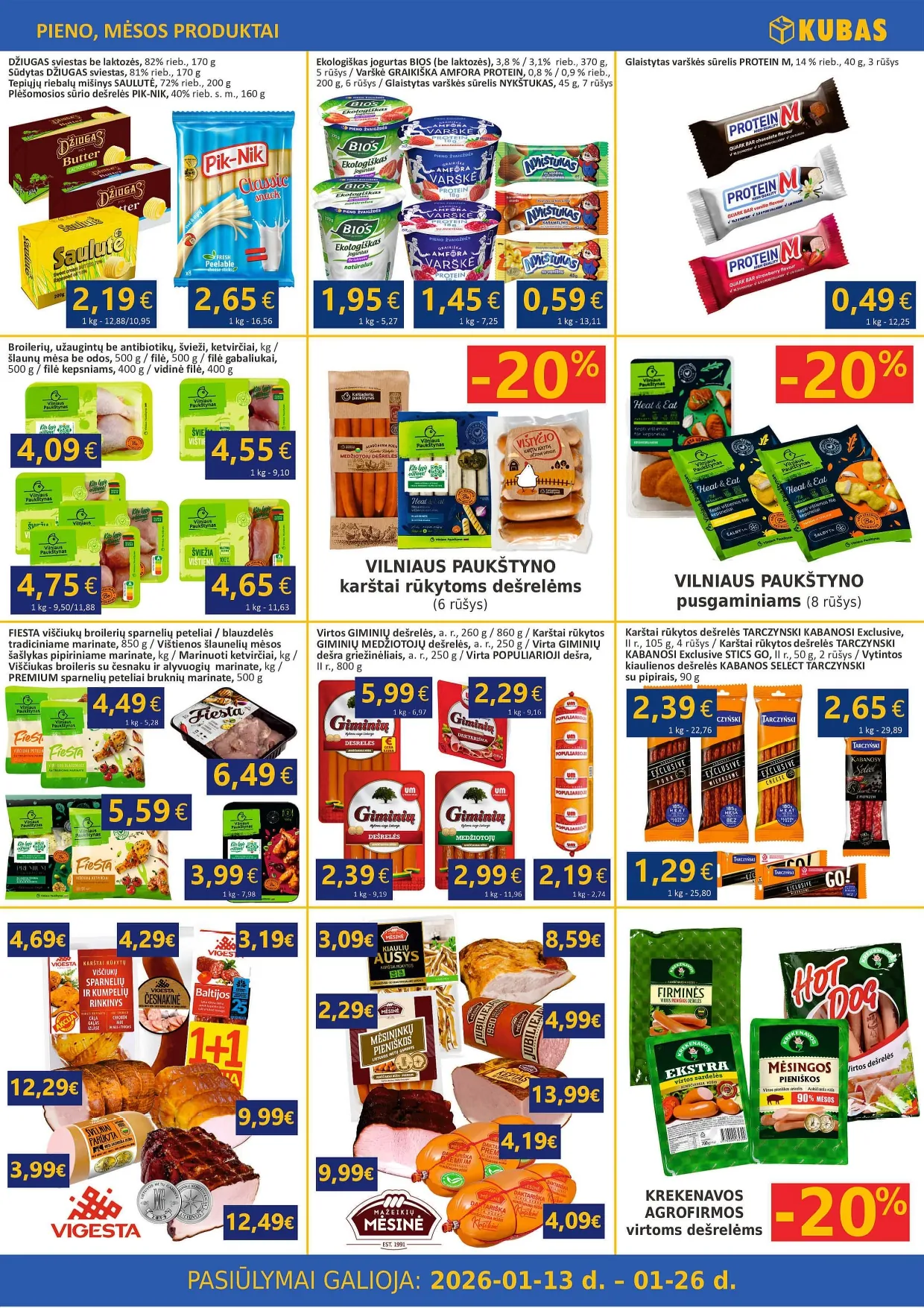 KUBAS akcijų ir nuolaidų leidinys nuo 2026.01.13 iki 2026.01.26