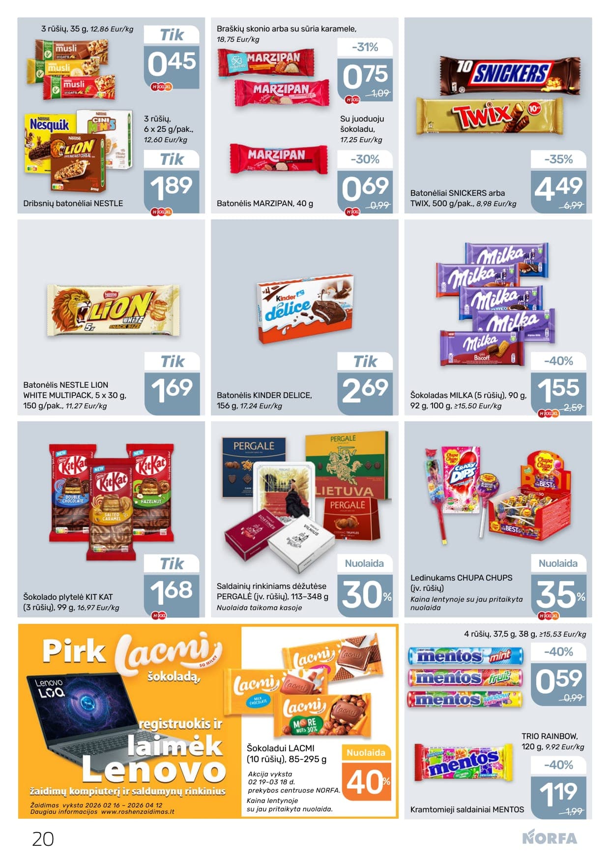 NORFA akcijų ir nuolaidų leidinys Nr. 4 nuo 2026.02.19 iki 2026.03.04 - 20