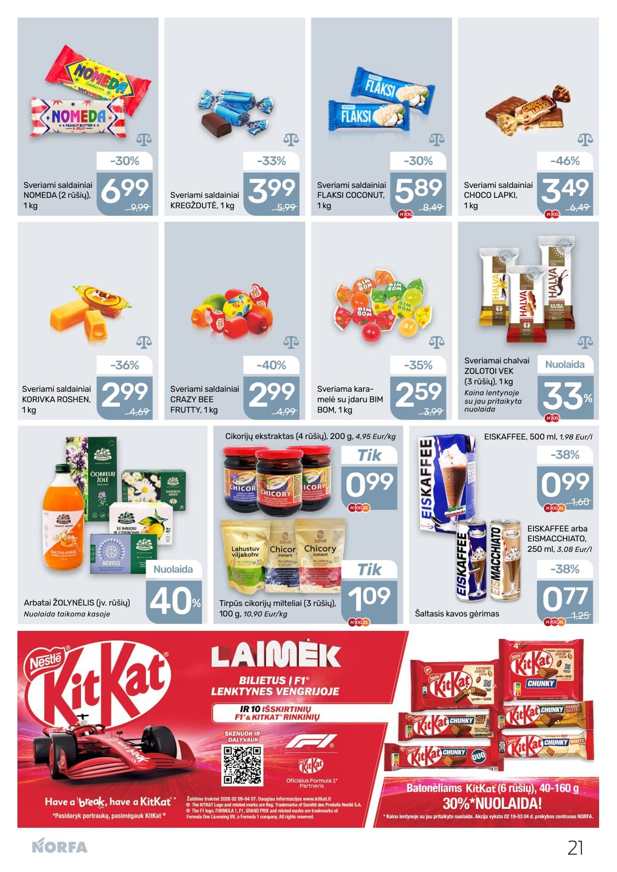 NORFA akcijų ir nuolaidų leidinys Nr. 4 nuo 2026.02.19 iki 2026.03.04 - 21