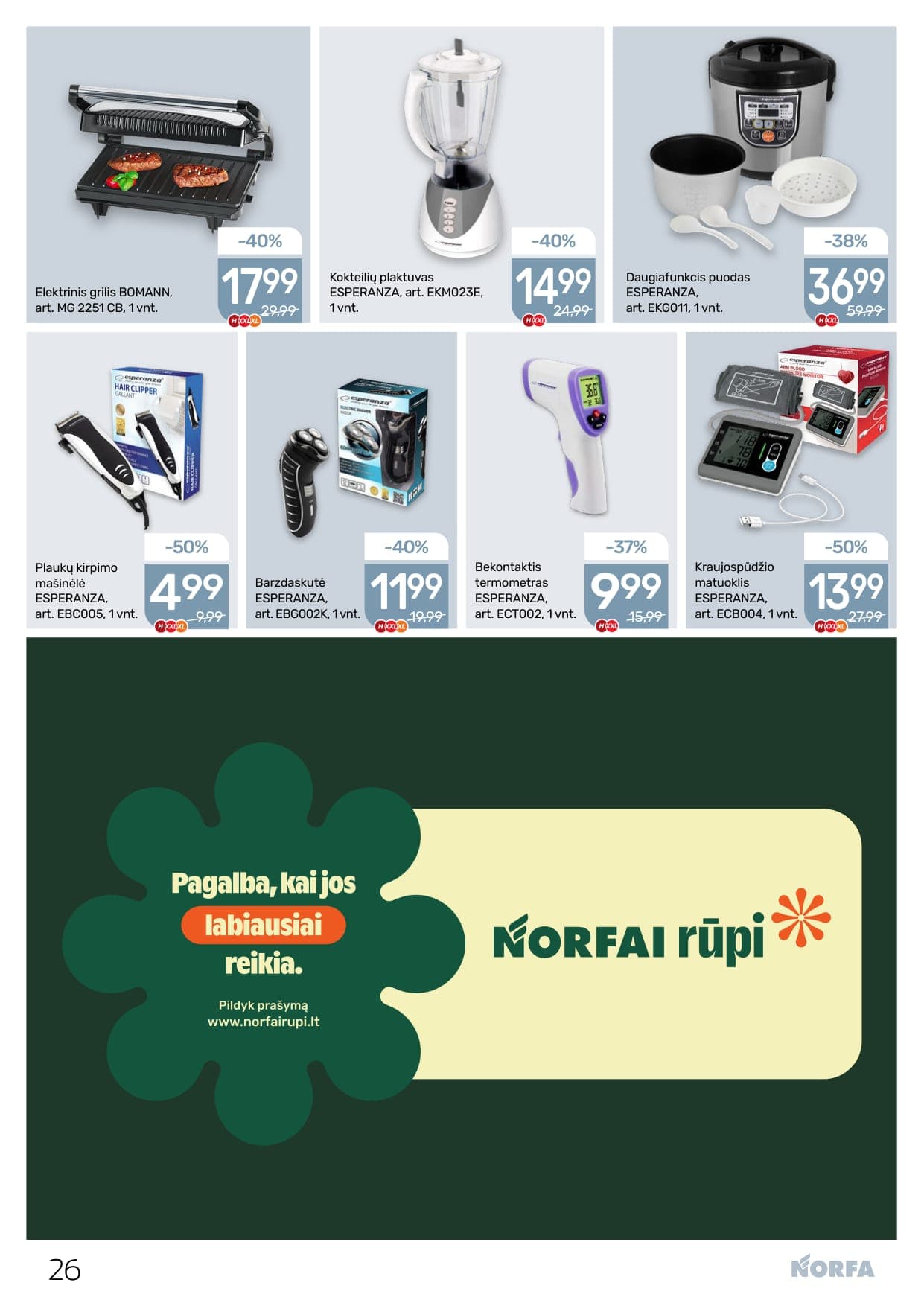 NORFA akcijų ir nuolaidų leidinys Nr. 4 nuo 2026.02.19 iki 2026.03.04 - 26