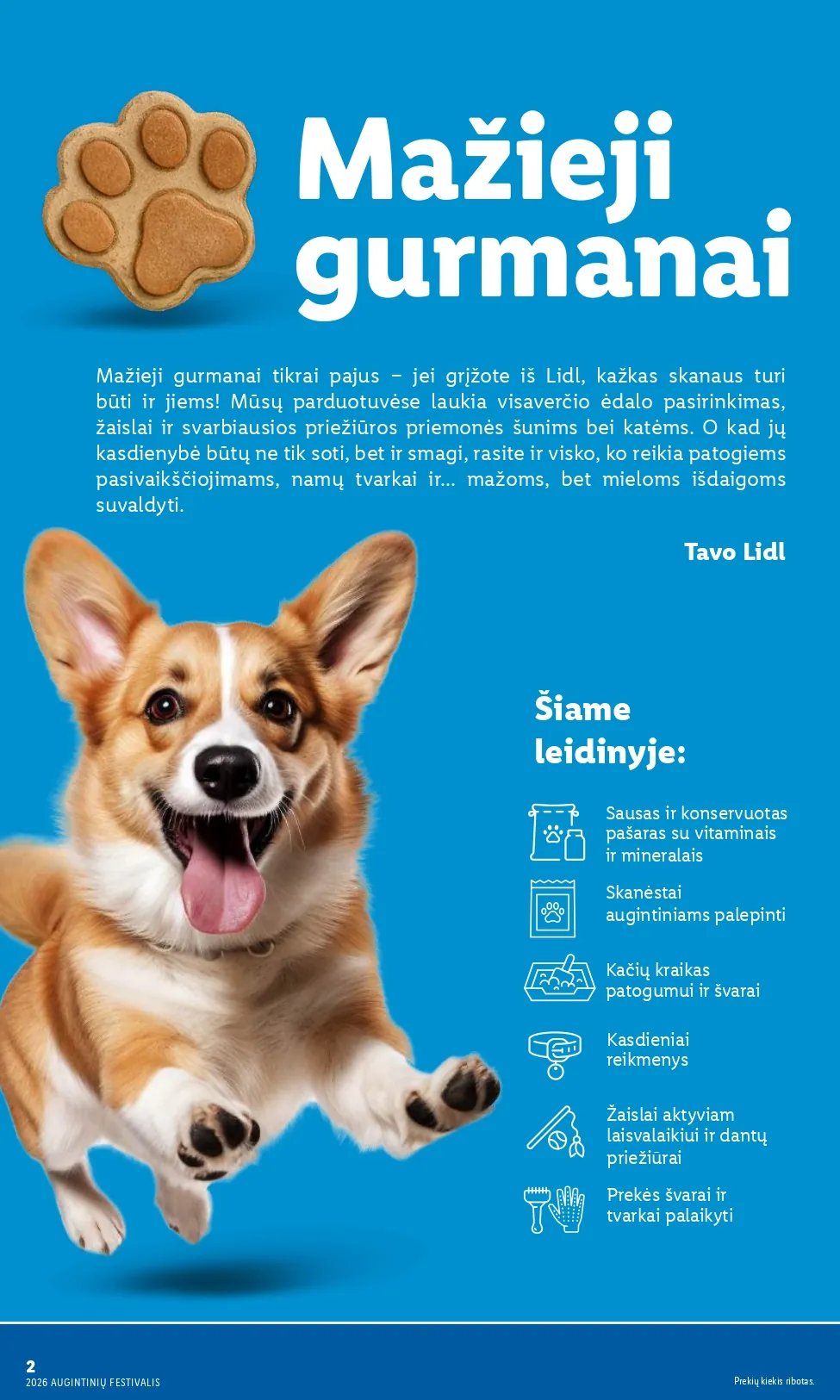 LIDL akcijų ir nuolaidų leidinys "Augintinių festivalis" nuo 2026.01.22 iki 2026.02.04 - 2