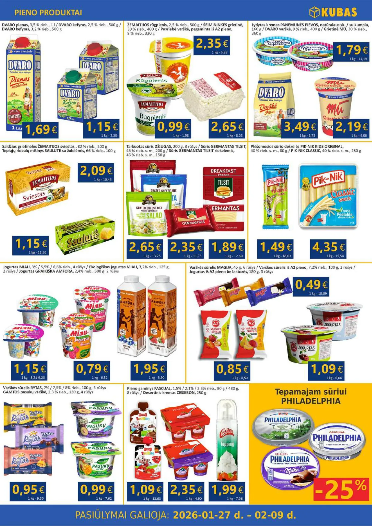 KUBAS akcijų ir nuolaidų leidinys nuo 2026.01.27 iki 2026.02.09
