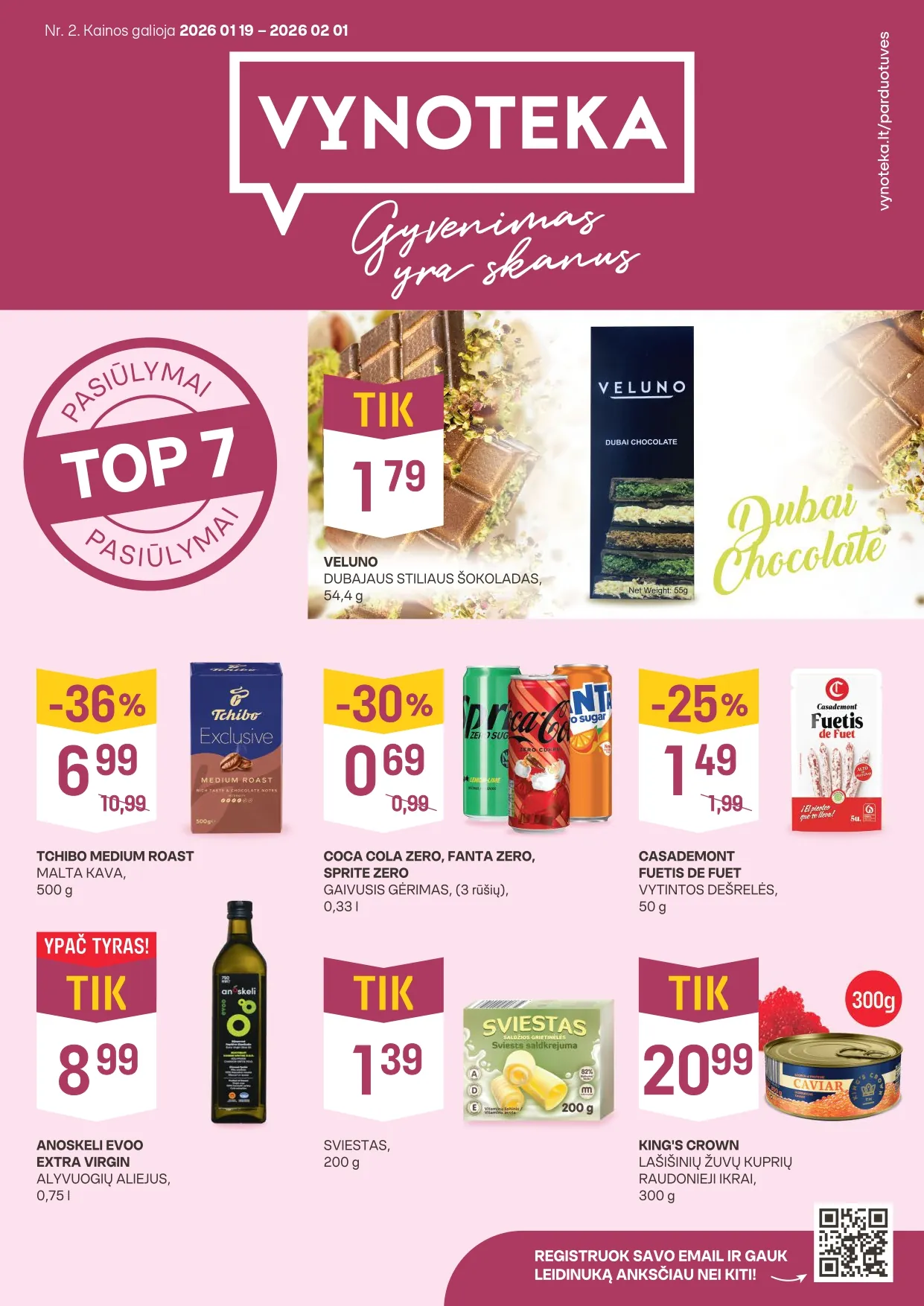 VYNOTEKA akcijų ir nuolaidų leidinys Nr. 2 nuo 2026.01.19 iki 2026.02.01 - 1