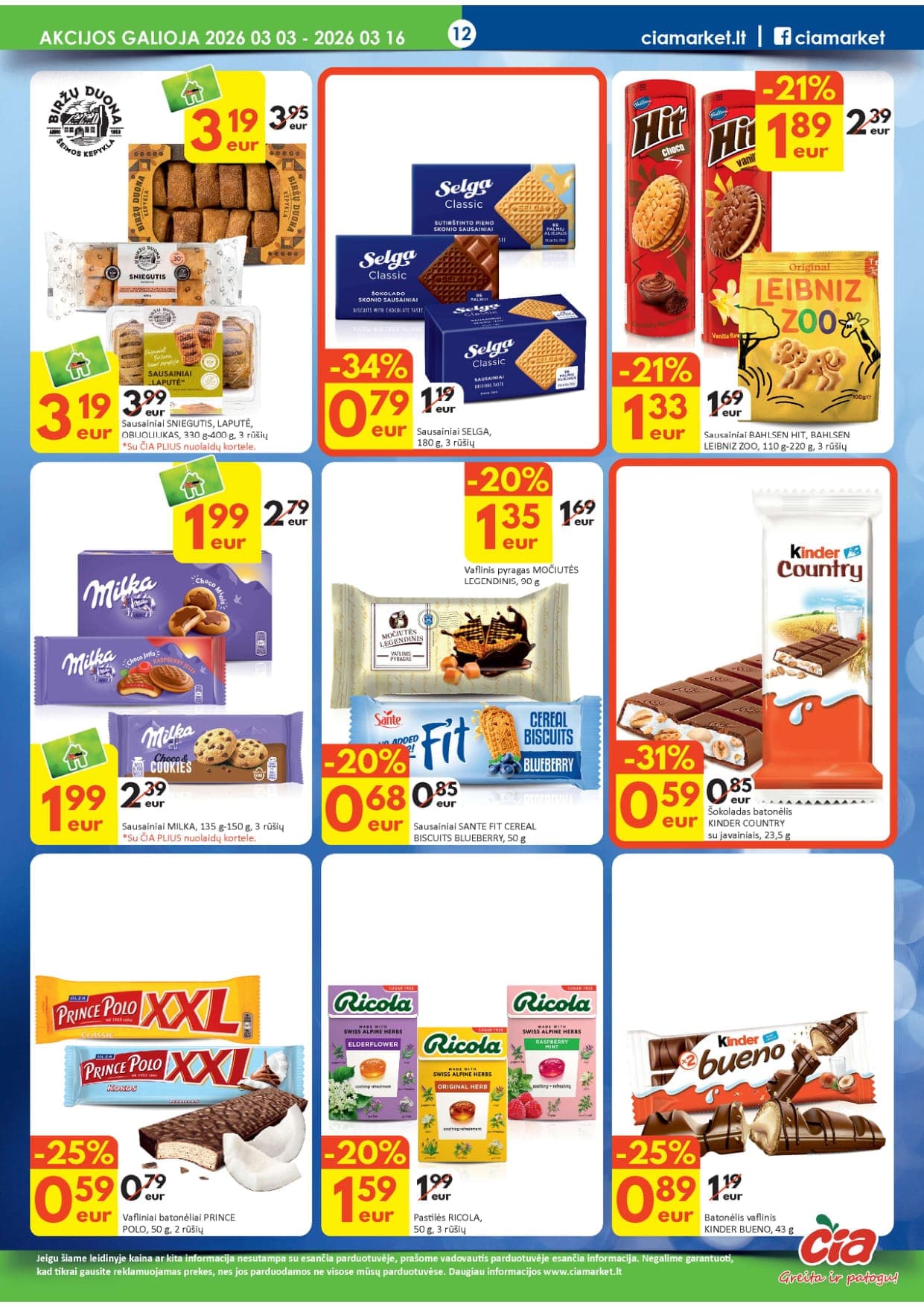 Naujas ČIA akcijų ir nuolaidų leidinys Nr. 5 nuo 2026.03.03 iki 2026.03.16 - 12