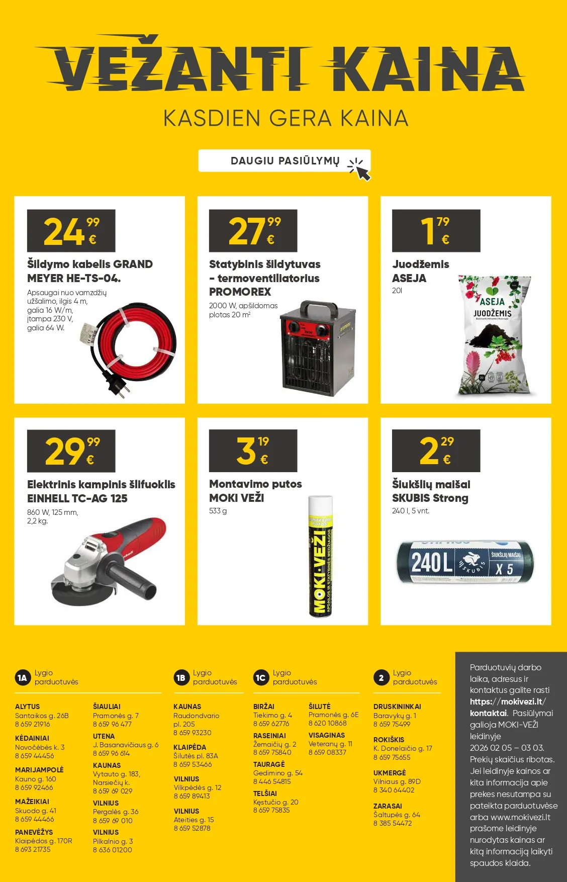MOKI VEŽI akcijų ir nuolaidų leidinys Nr. 2 nuo 2026.02.05 iki 2026.03.03 - 28