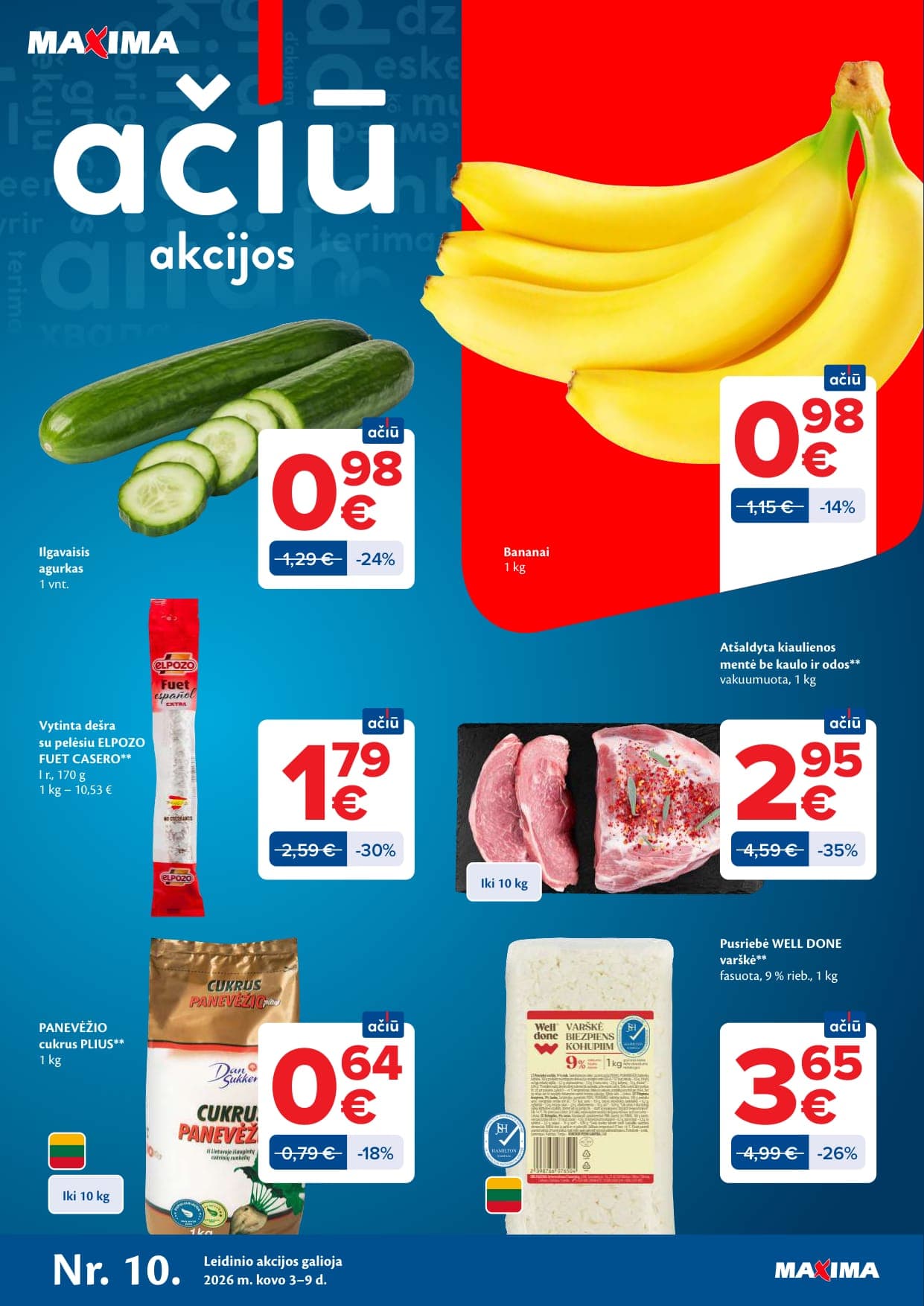 Naujas MAXIMA akcijų ir nuolaidų leidinys Nr. 10 nuo 2026.03.03 iki 2026.03.09 - 1