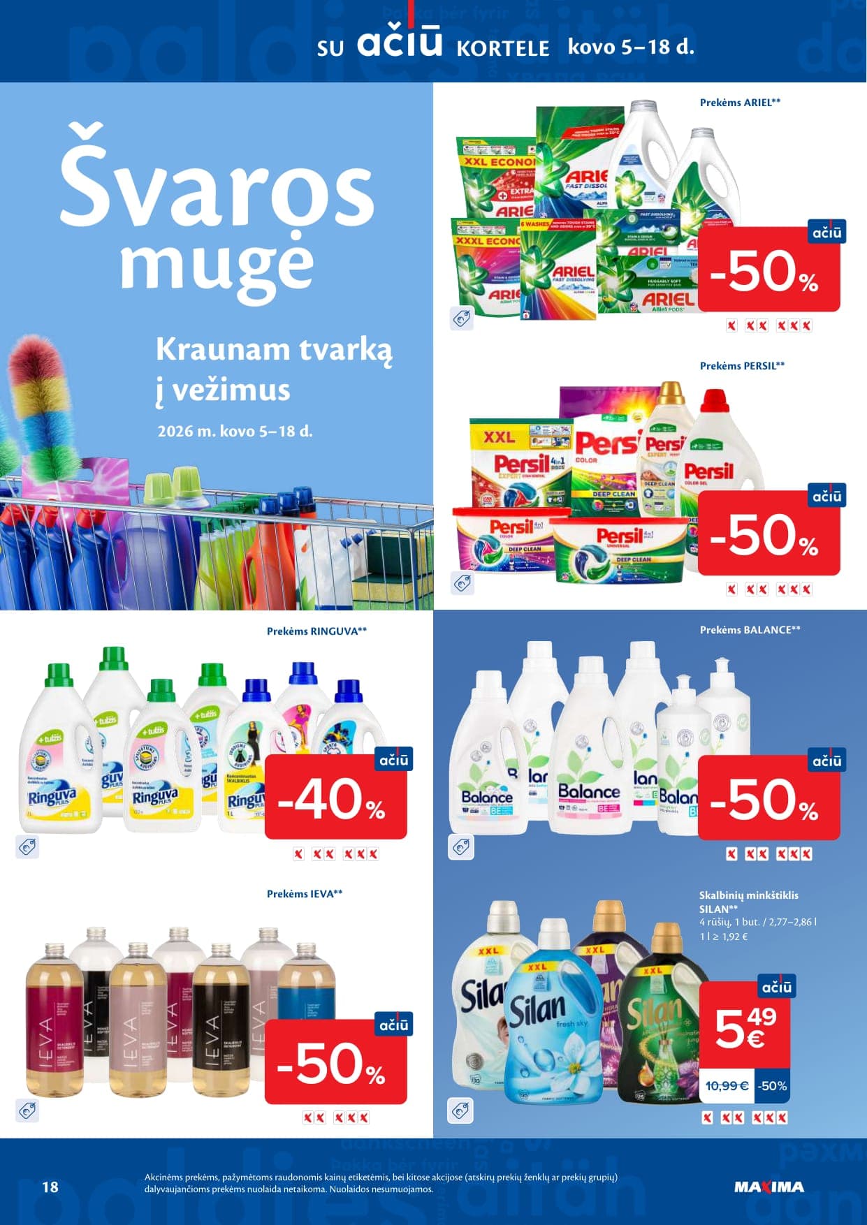 Naujas MAXIMA akcijų ir nuolaidų leidinys Nr. 10 nuo 2026.03.03 iki 2026.03.09 - 18
