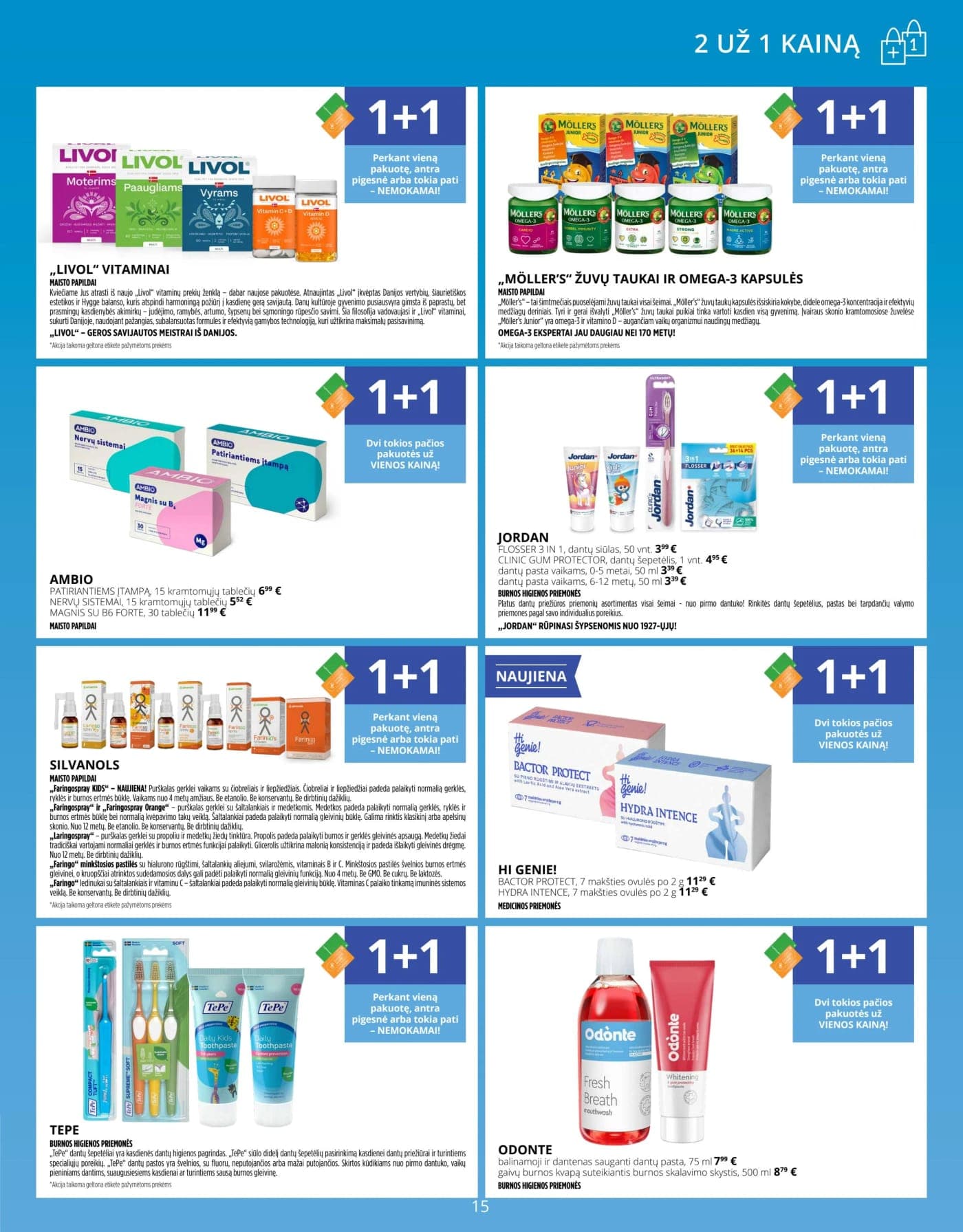GINTARINĖ VAISTINĖ akcijų ir nuolaidų leidinys nuo 2026.03.01 iki 2026.03.31 - 15
