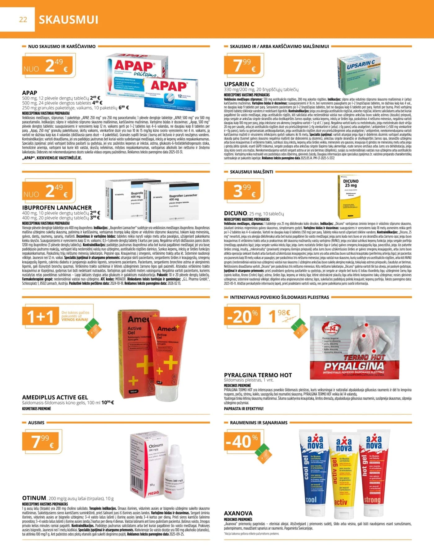 GINTARINĖ VAISTINĖ akcijų ir nuolaidų leidinys nuo 2026.03.01 iki 2026.03.31 - 22