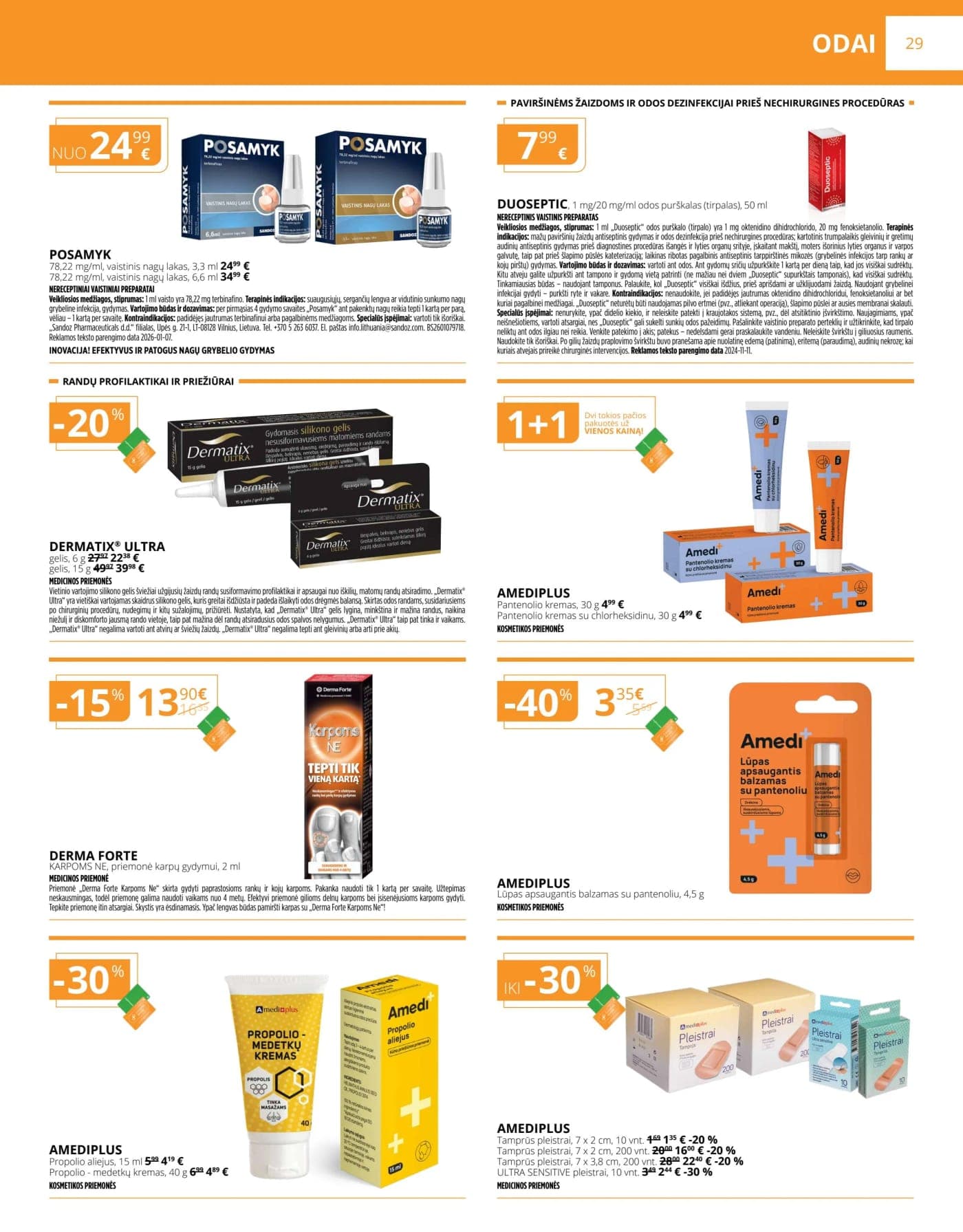 GINTARINĖ VAISTINĖ akcijų ir nuolaidų leidinys nuo 2026.03.01 iki 2026.03.31 - 29