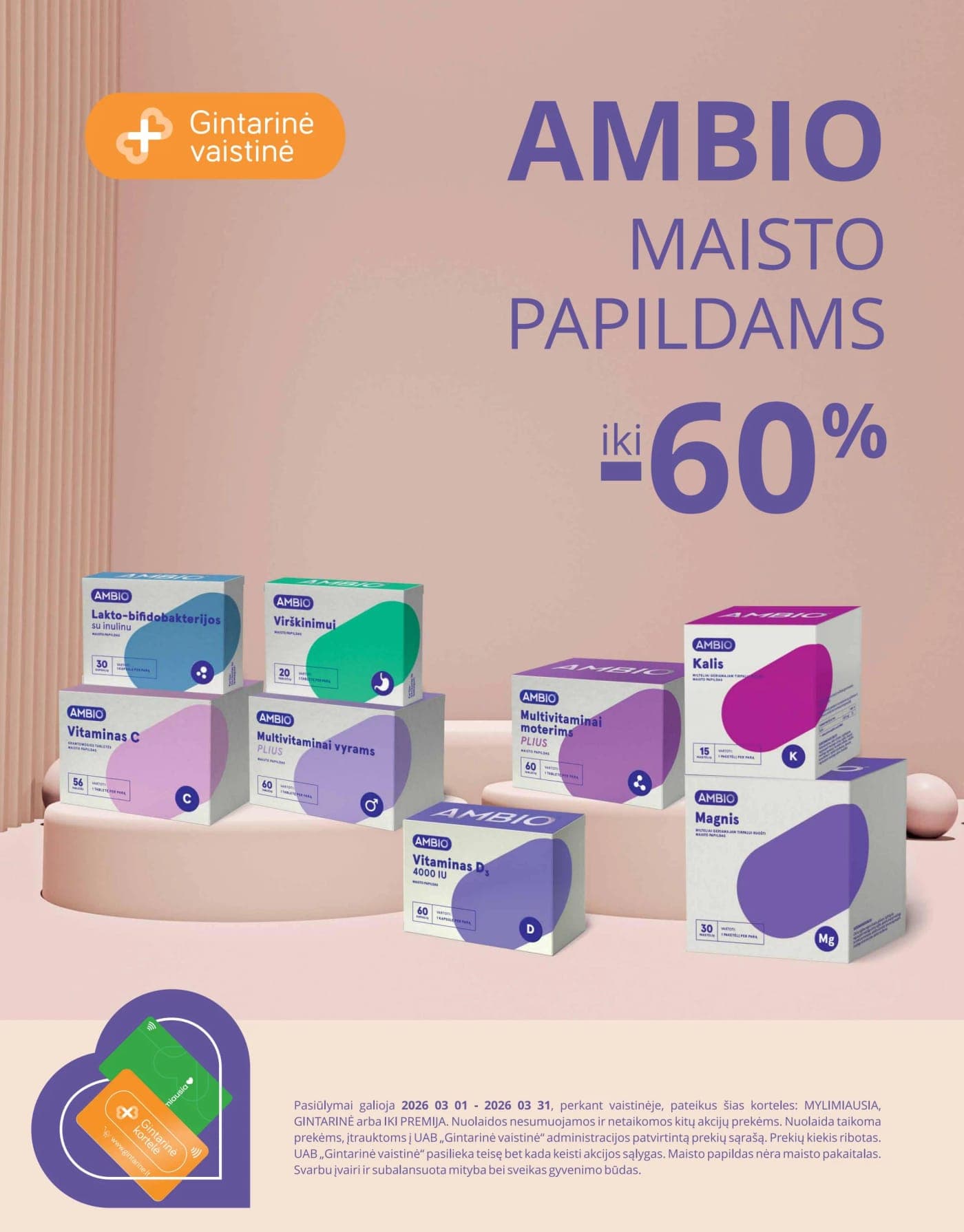 GINTARINĖ VAISTINĖ akcijų ir nuolaidų leidinys nuo 2026.03.01 iki 2026.03.31 - 32
