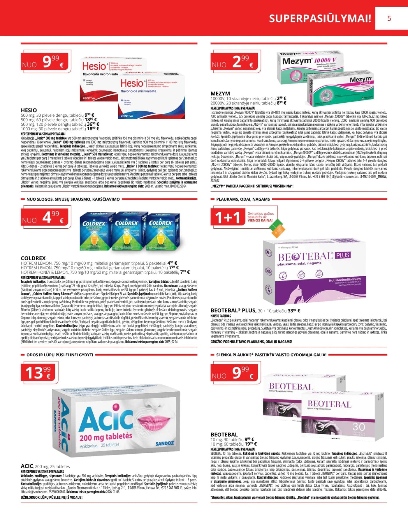 GINTARINĖ VAISTINĖ akcijų ir nuolaidų leidinys nuo 2026.03.01 iki 2026.03.31 - 5