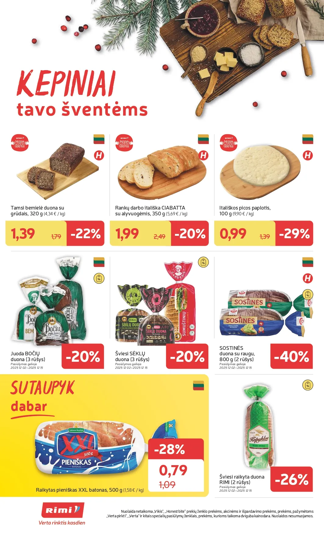 RIMI akcijų ir nuolaidų leidinys Nr. 50 nuo 2025.12.09 iki 2025.12.15 - 26