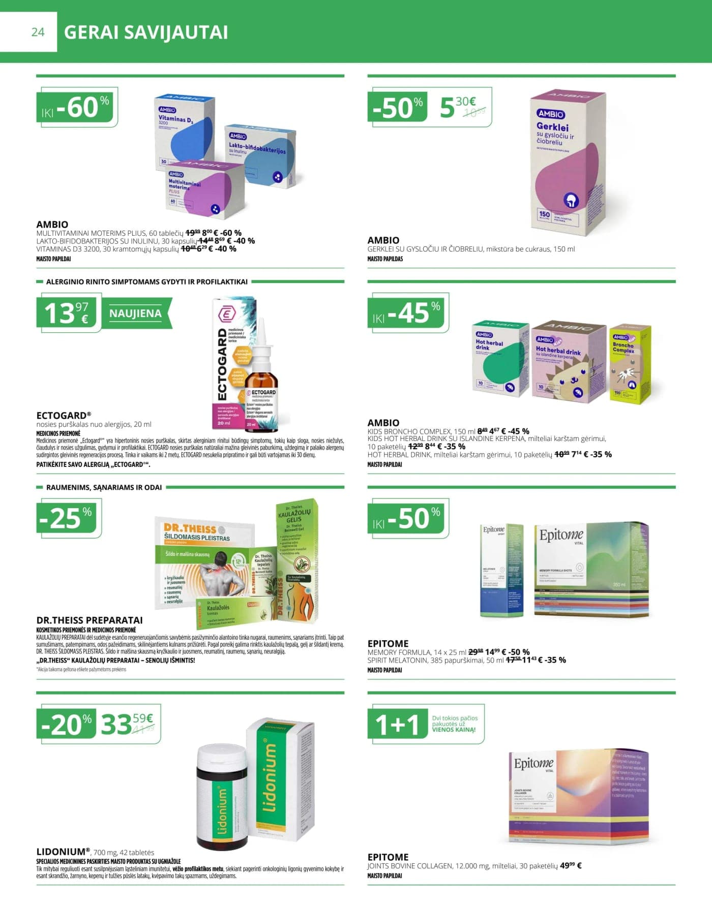 NORFA VAISTINĖ akcijų ir nuolaidų leidinys nuo 2026.03.01 iki 2026.04.01 - 24