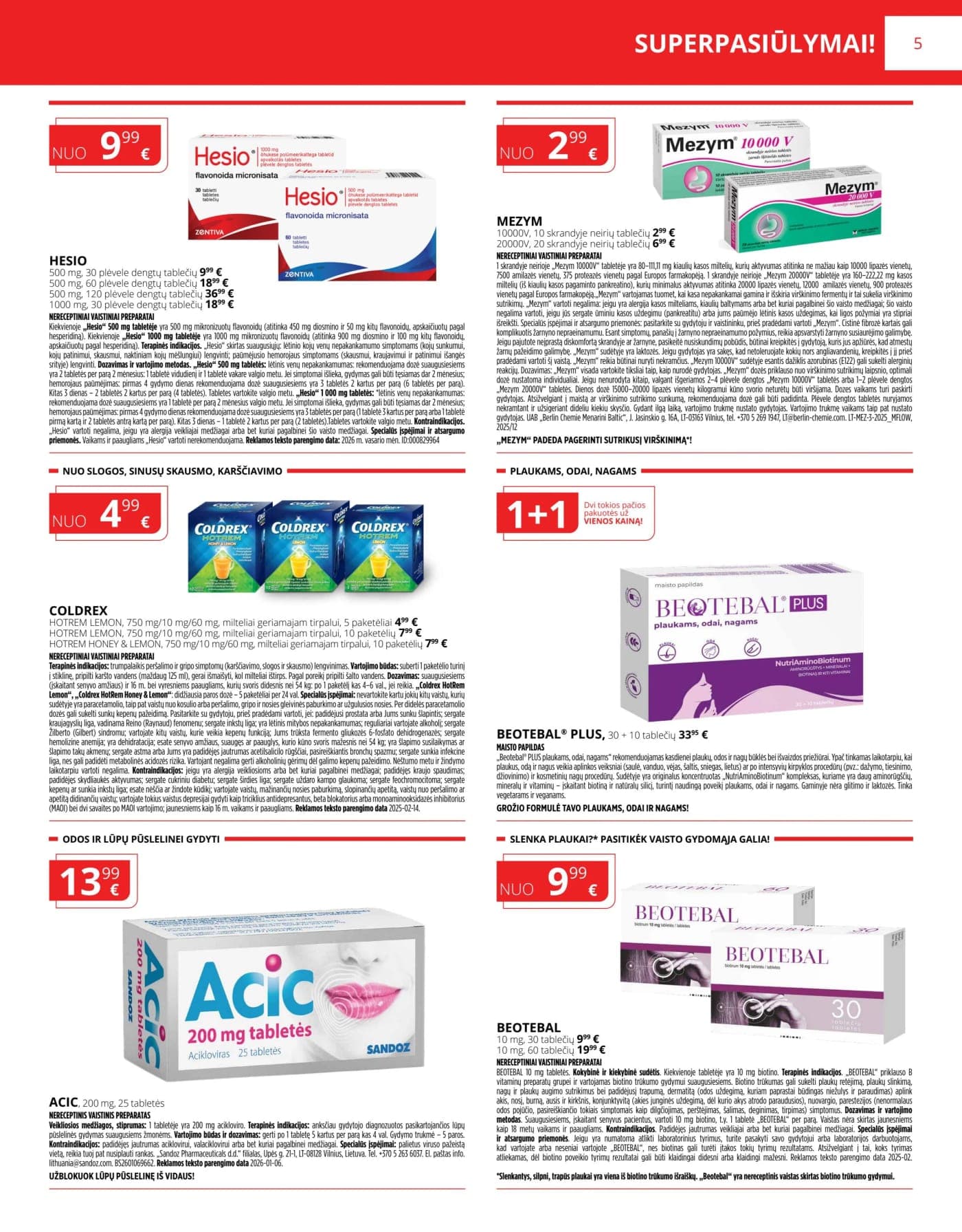 NORFA VAISTINĖ akcijų ir nuolaidų leidinys nuo 2026.03.01 iki 2026.04.01 - 5