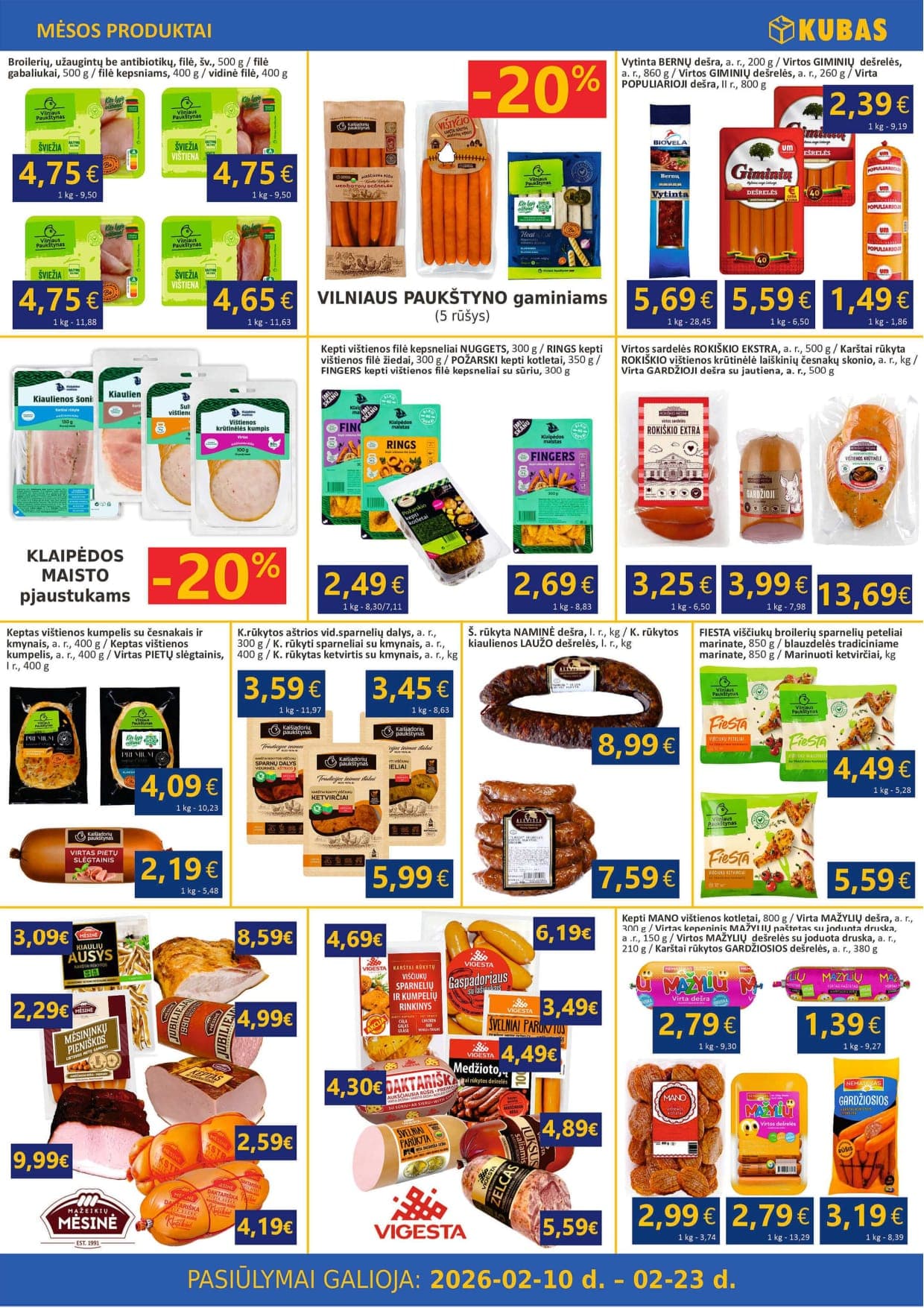 KUBAS akcijų ir nuolaidų leidinys nuo 2026.02.10 iki 2026.02.23