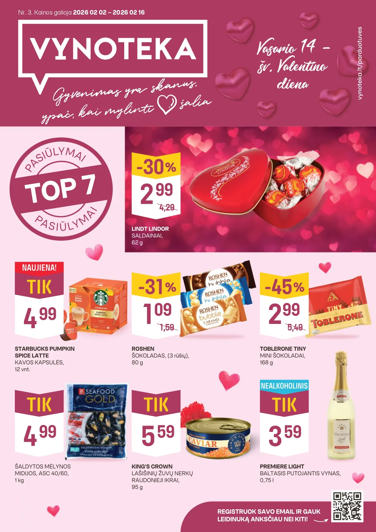 VYNOTEKA akcijų ir nuolaidų leidinys Nr. 3 nuo 2026.02.02 iki 2026.02.16 - 1
