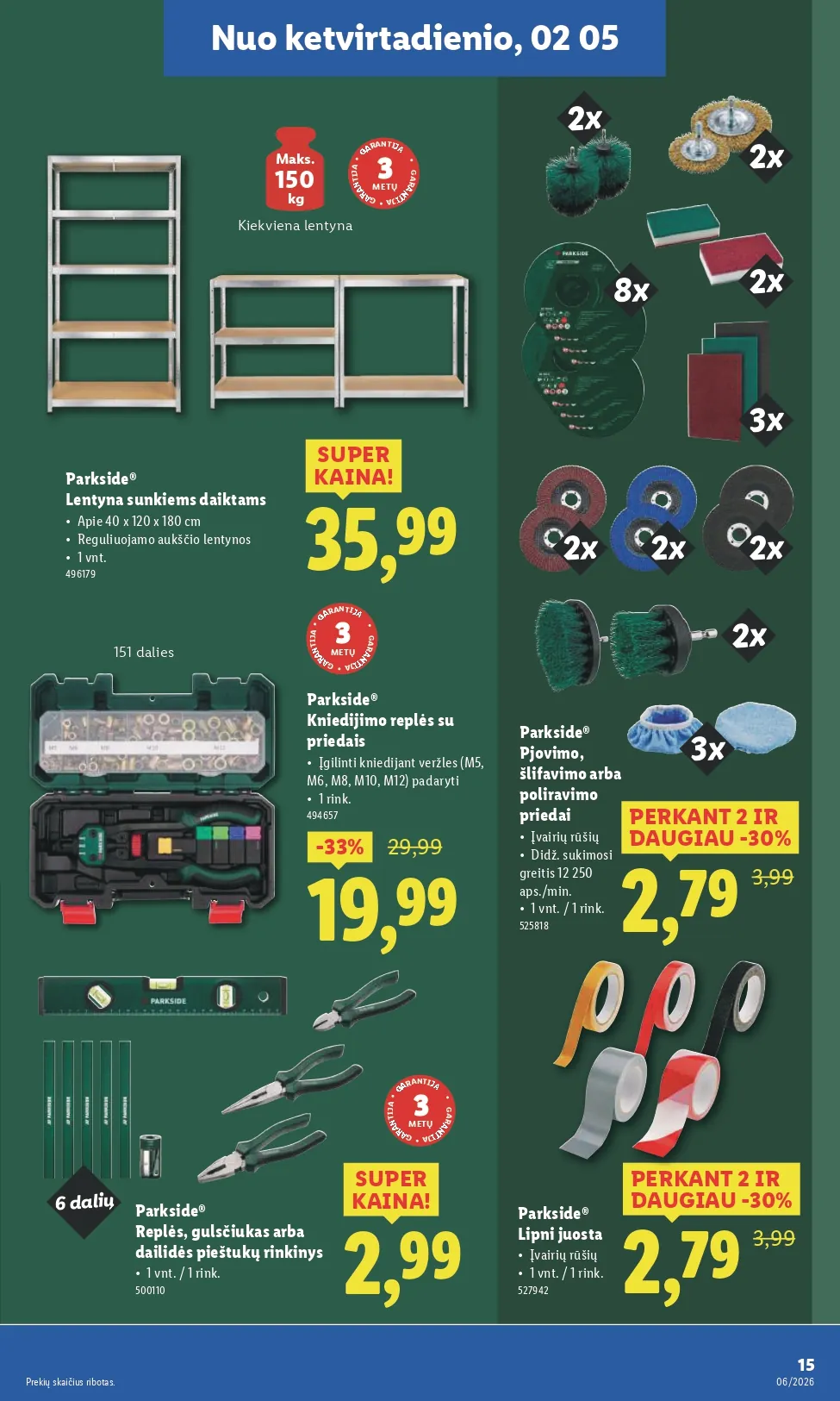 LIDL ne maisto prekių akcijų ir nuolaidų leidinys Nr. 6 nuo 2026.02.02 iki 2026.02.08 - 15
