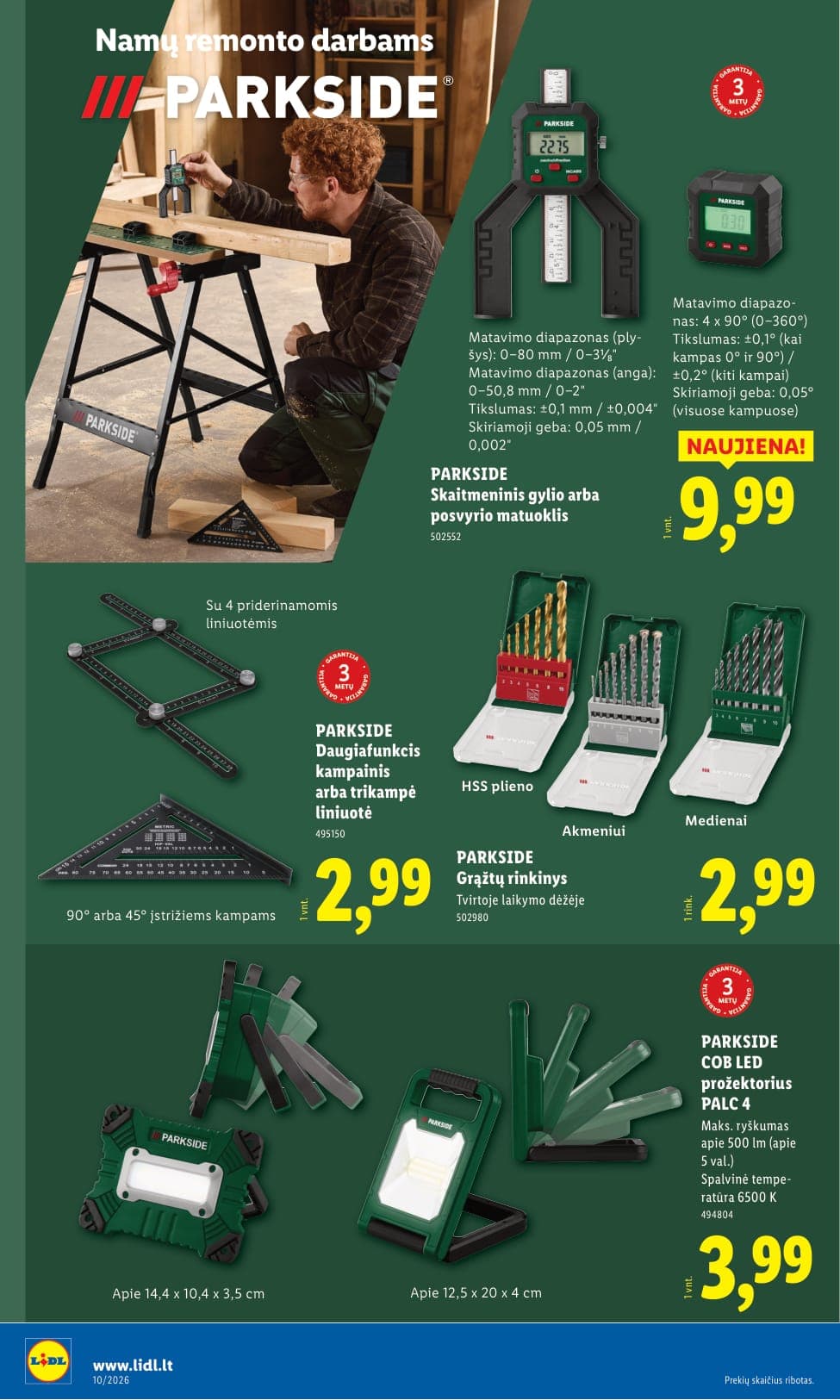 Naujas LIDL ne maisto prekių akcijų ir nuolaidų leidinys Nr. 10 nuo 2026.03.02 iki 2026.03.08 - 10