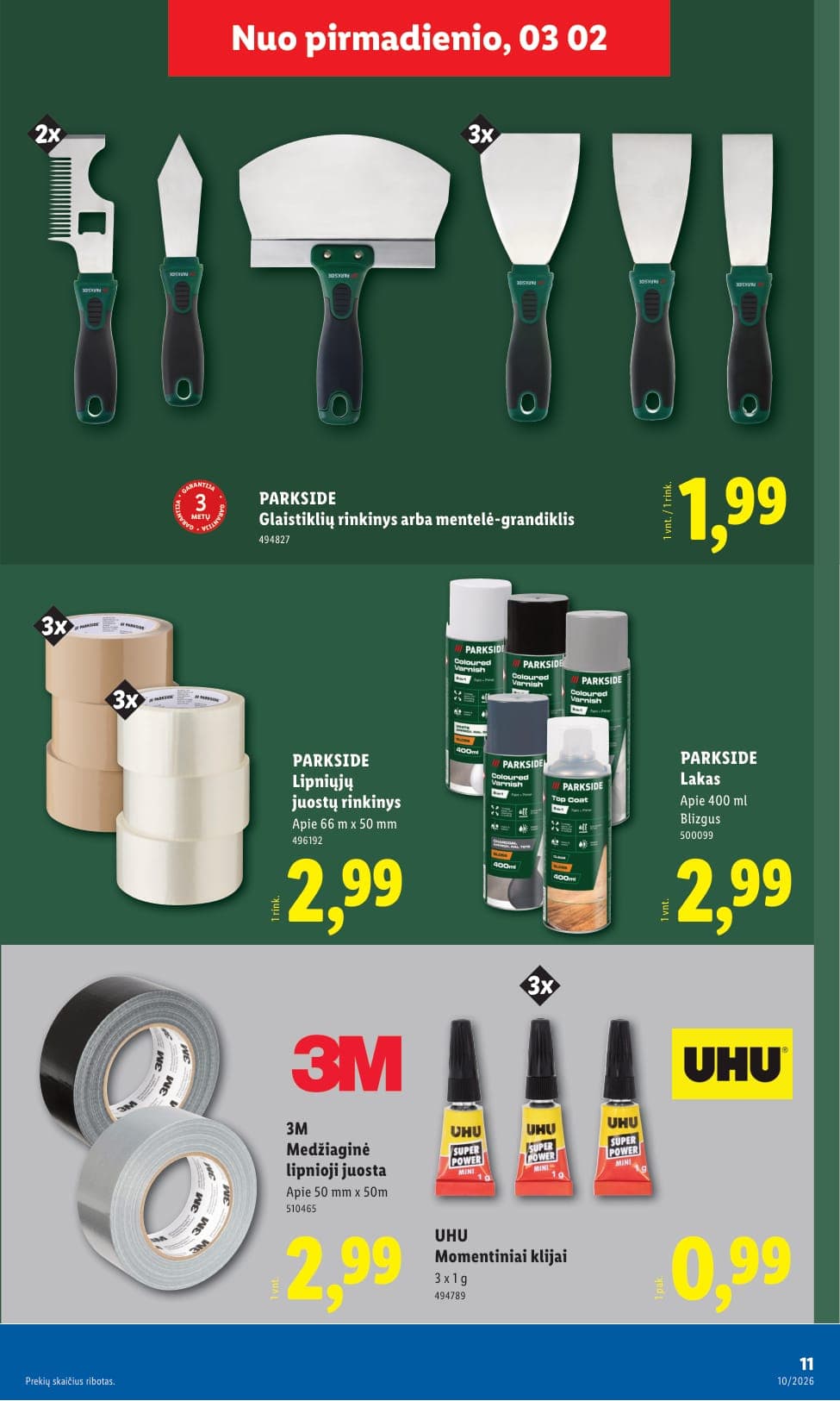 Naujas LIDL ne maisto prekių akcijų ir nuolaidų leidinys Nr. 10 nuo 2026.03.02 iki 2026.03.08 - 11