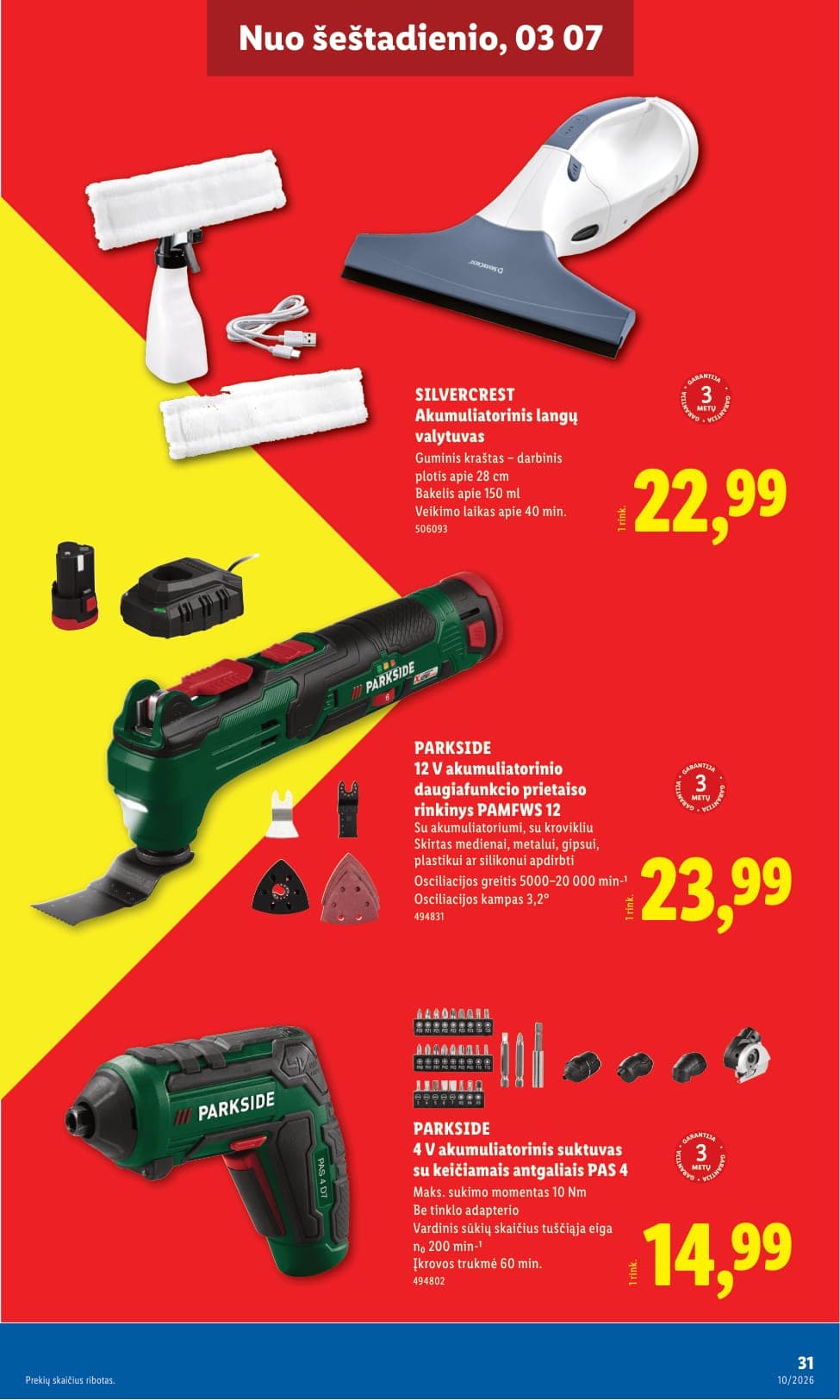 Naujas LIDL ne maisto prekių akcijų ir nuolaidų leidinys Nr. 10 nuo 2026.03.02 iki 2026.03.08 - 31