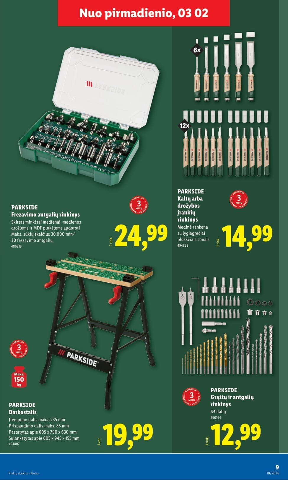 Naujas LIDL ne maisto prekių akcijų ir nuolaidų leidinys Nr. 10 nuo 2026.03.02 iki 2026.03.08 - 9