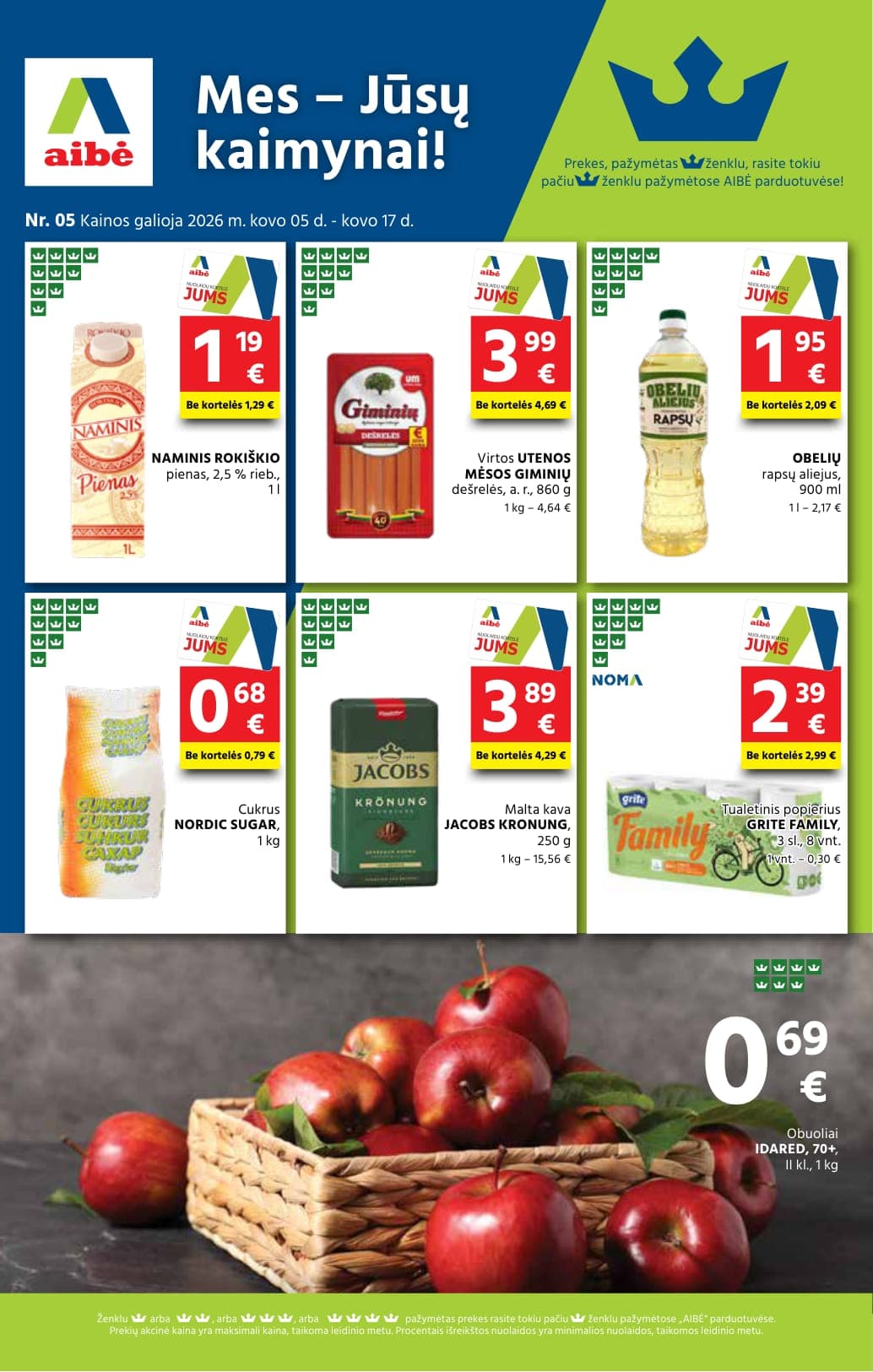 Naujas AIBĖ akcijų ir nuolaidų leidinys Nr. 5 nuo 2026.03.05 iki 2026.03.17 - 1