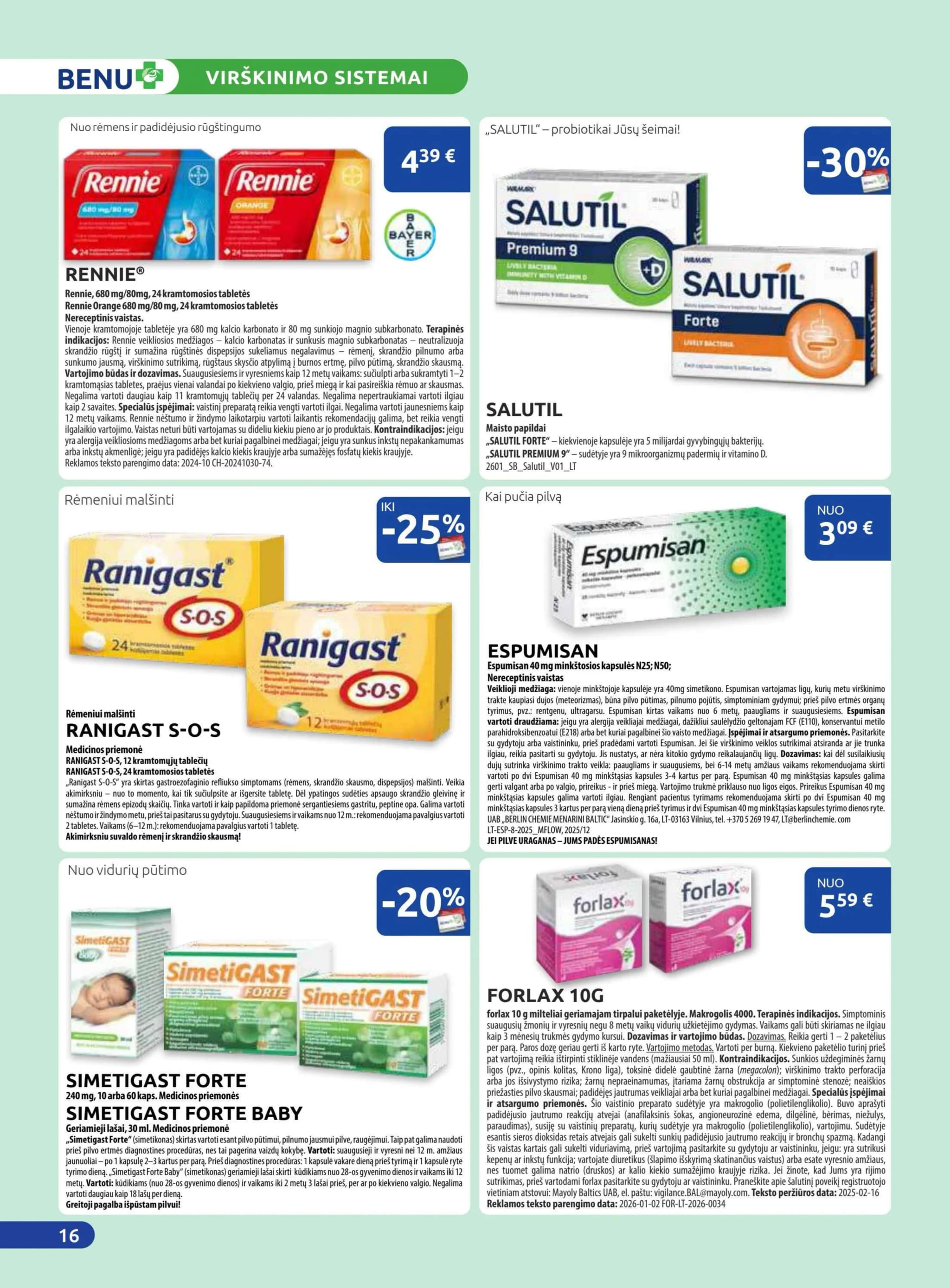 BENU VAISTINĖ akcijų ir nuolaidų leidinys nuo 2026.02.01 iki 2026.02.28 - 16