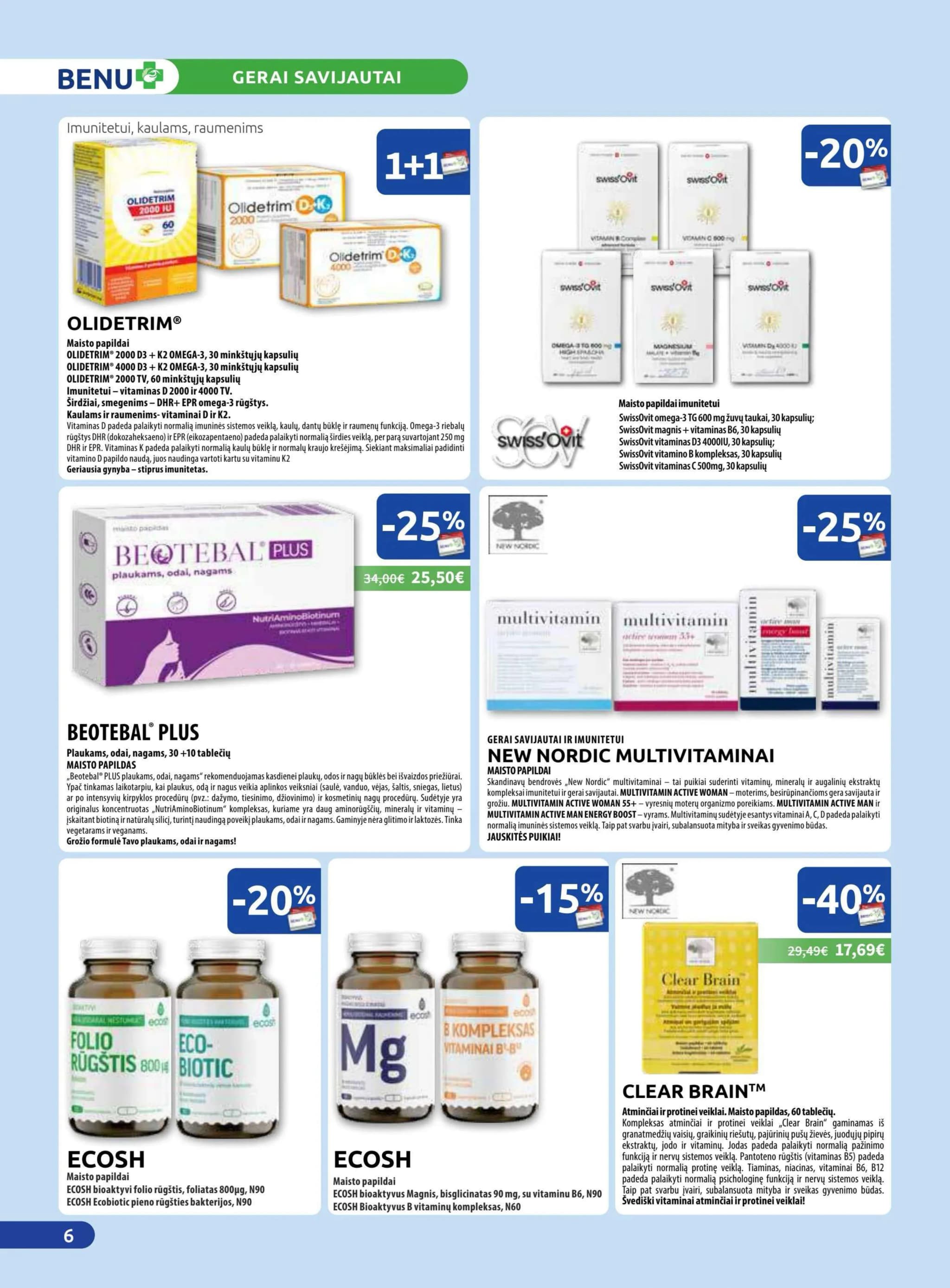 BENU VAISTINĖ akcijų ir nuolaidų leidinys nuo 2026.02.01 iki 2026.02.28 - 6