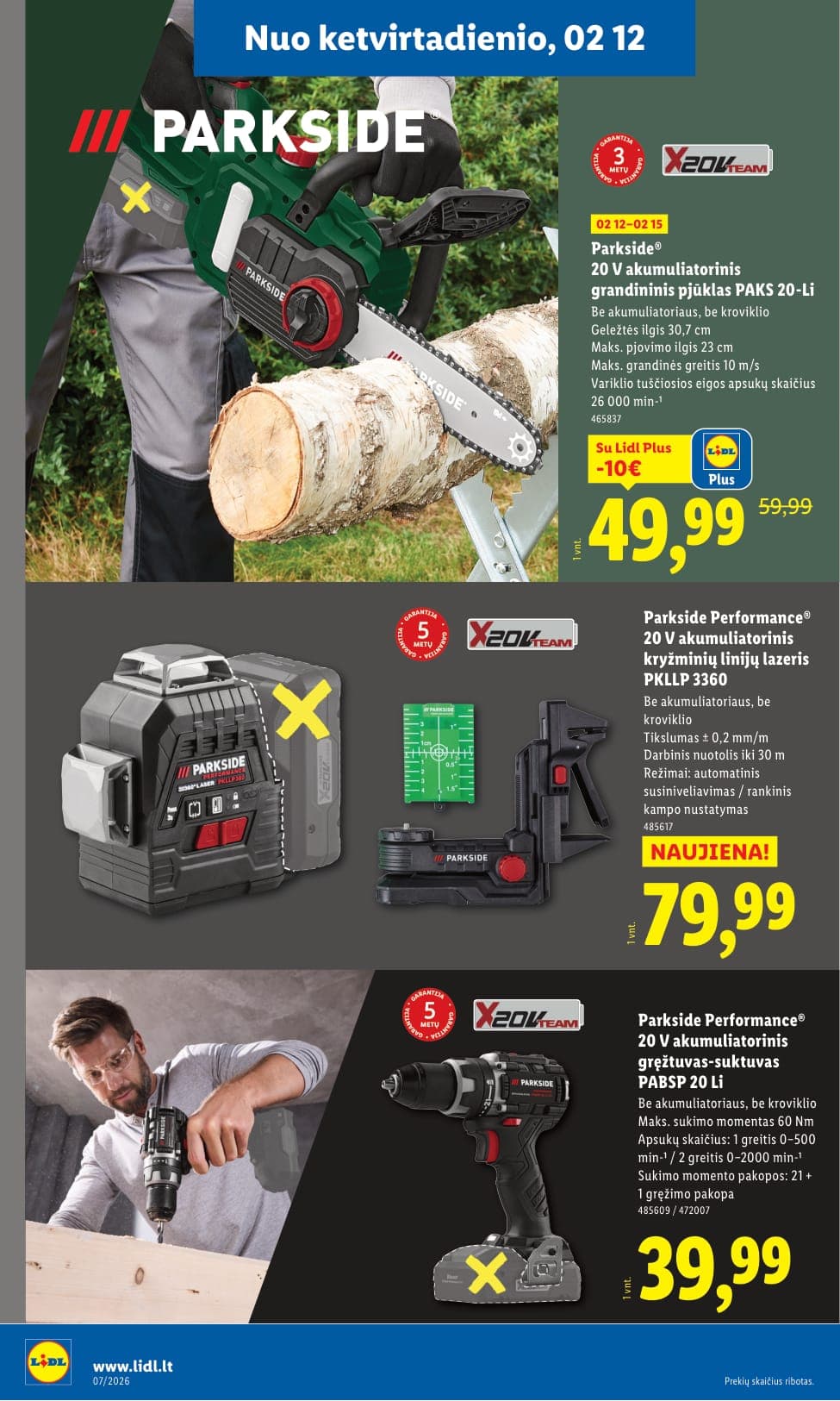 LIDL ne maisto prekių akcijų ir nuolaidų leidinys Nr. 7 nuo 2026.02.09 iki 2026.02.15 - 22