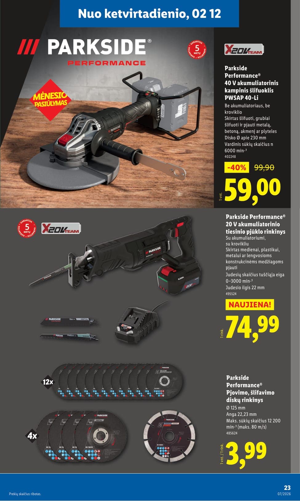 LIDL ne maisto prekių akcijų ir nuolaidų leidinys Nr. 7 nuo 2026.02.09 iki 2026.02.15 - 23