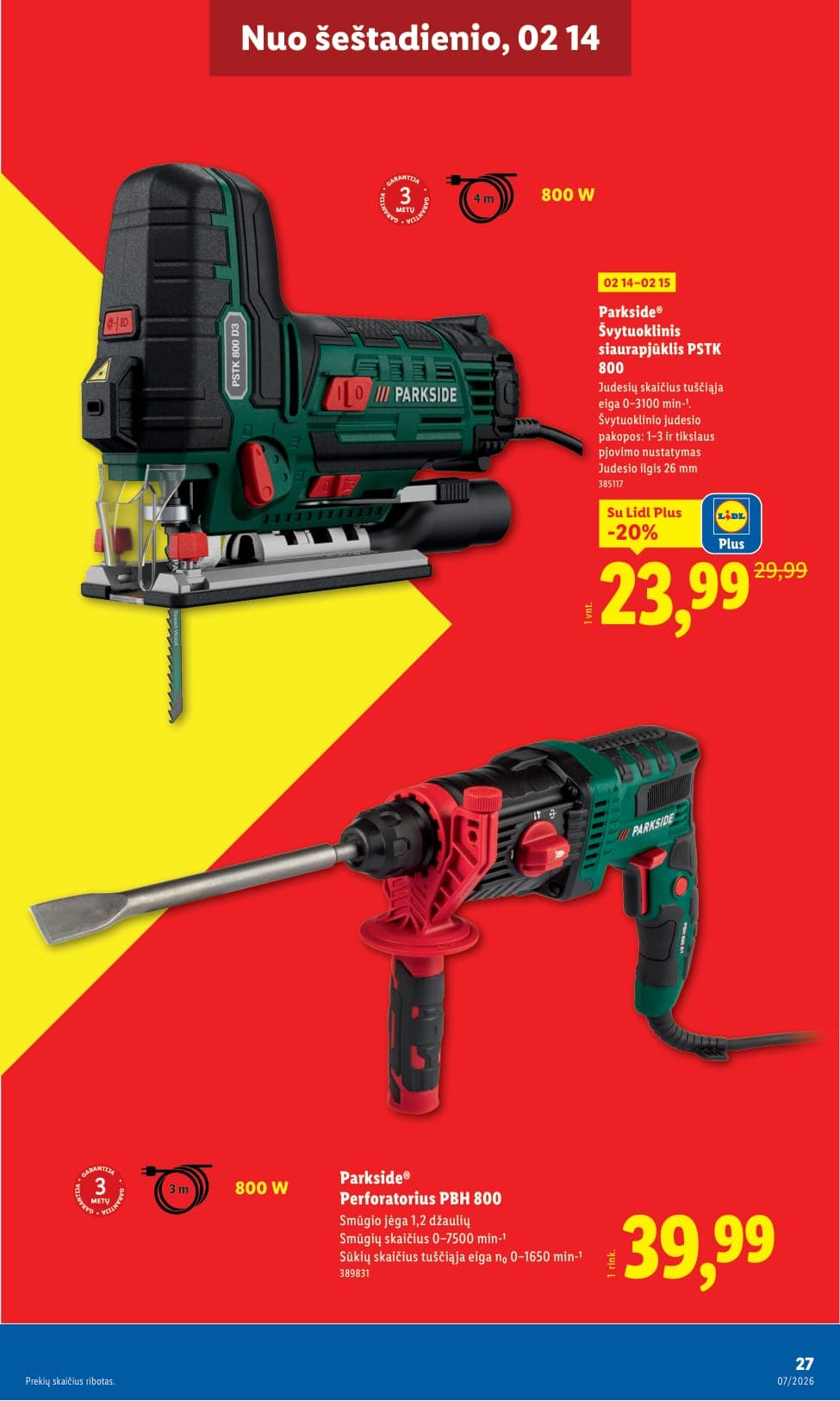 LIDL ne maisto prekių akcijų ir nuolaidų leidinys Nr. 7 nuo 2026.02.09 iki 2026.02.15 - 27