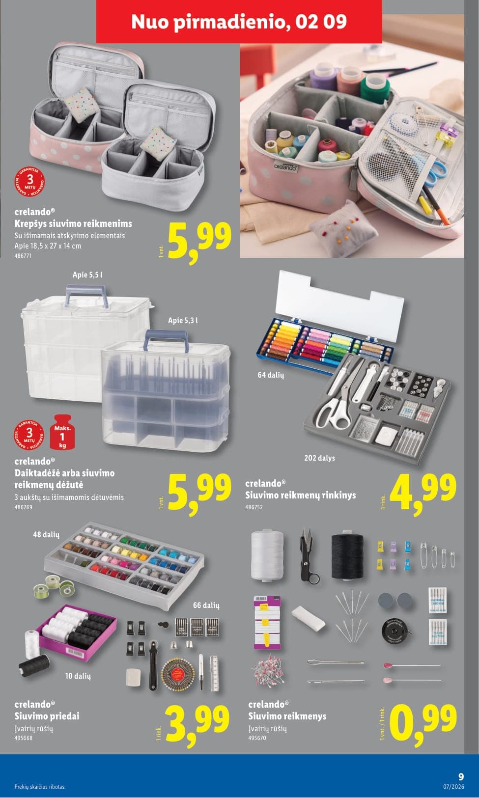 LIDL ne maisto prekių akcijų ir nuolaidų leidinys Nr. 7 nuo 2026.02.09 iki 2026.02.15 - 9