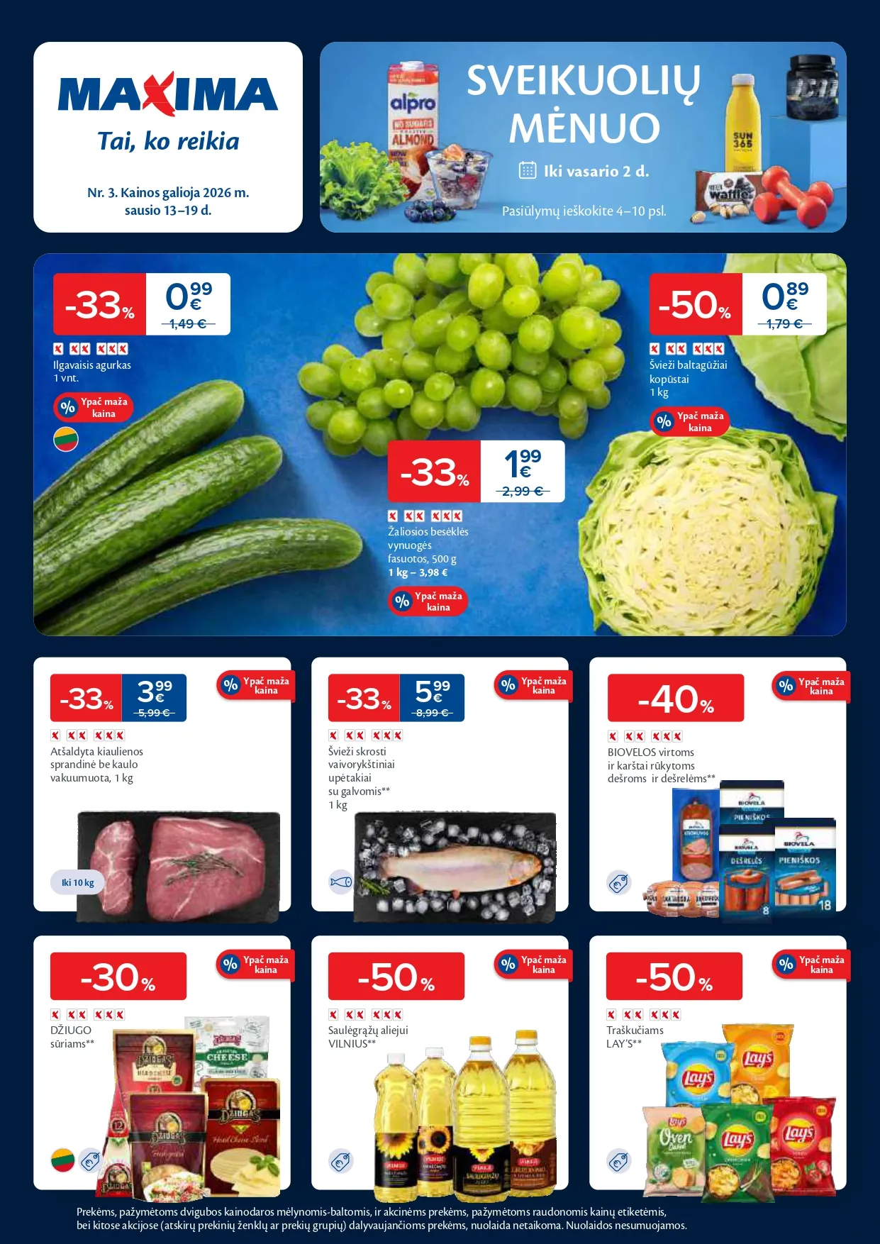 MAXIMA akcijų ir nuolaidų leidinys Nr. 3 nuo 2026.01.13 iki 2026.01.19 - 1