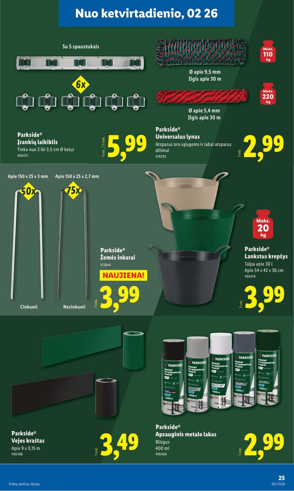 LIDL ne maisto prekių akcijų ir nuolaidų leidinys Nr. 9 nuo 2026.02.23 iki 2026.03.01 - 25