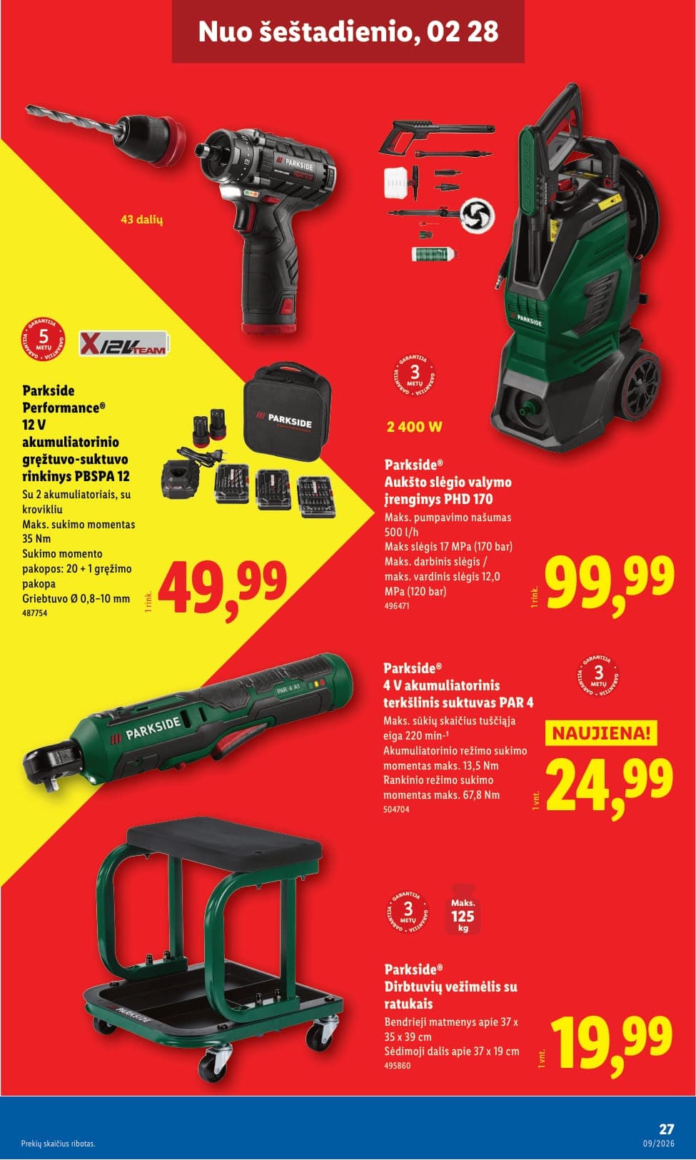 LIDL ne maisto prekių akcijų ir nuolaidų leidinys Nr. 9 nuo 2026.02.23 iki 2026.03.01 - 27