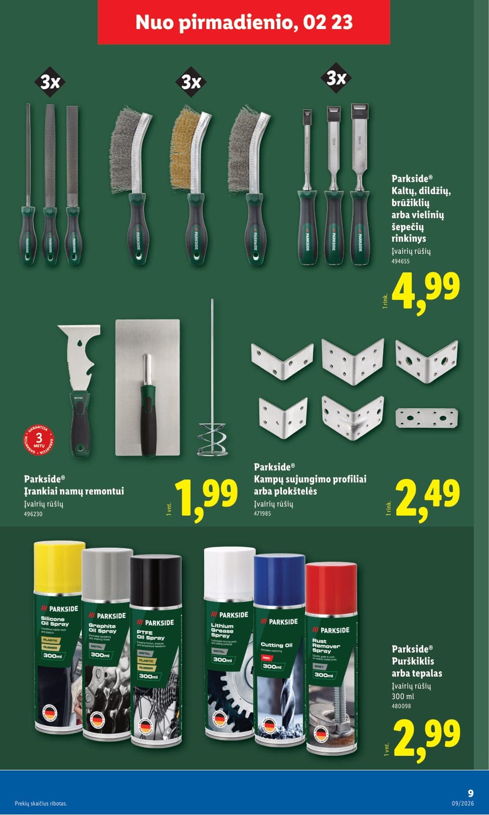 LIDL ne maisto prekių akcijų ir nuolaidų leidinys Nr. 9 nuo 2026.02.23 iki 2026.03.01 - 9