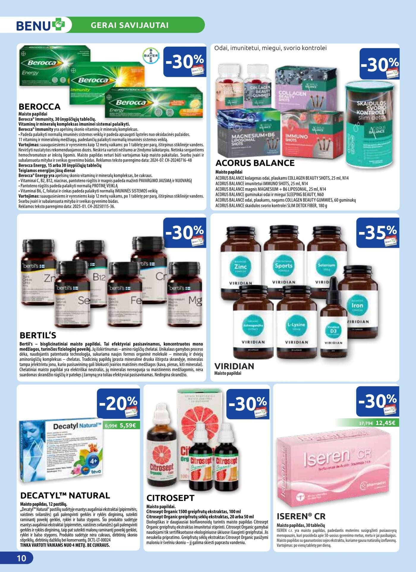 Naujas BENU VAISTINĖ akcijų ir nuolaidų leidinys nuo 2026.03.01 iki 2026.03.31 - 10