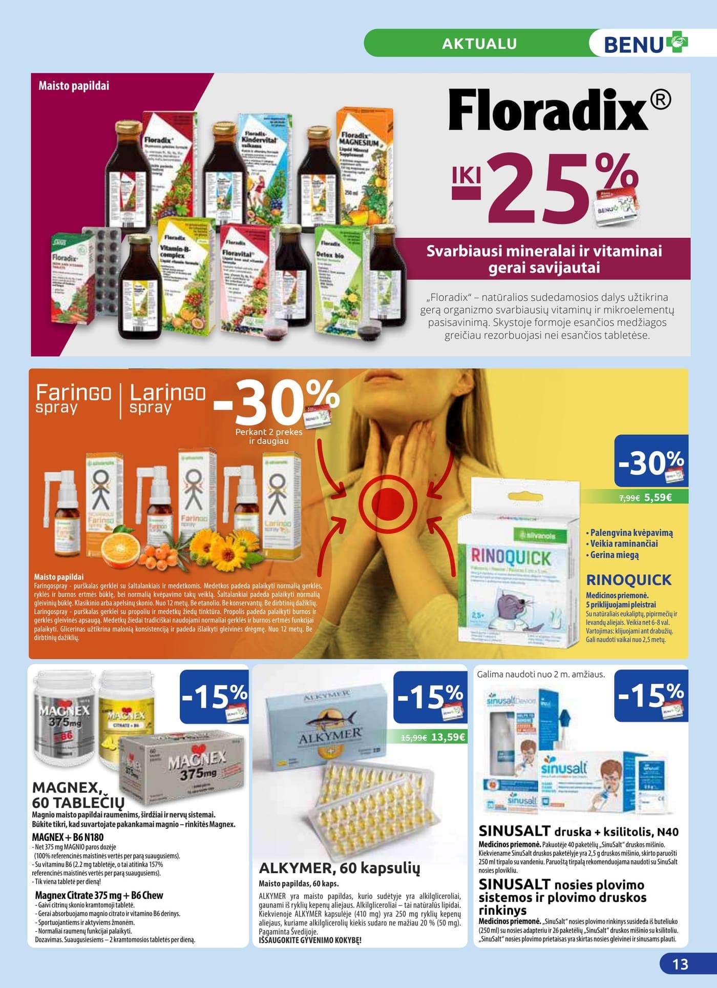 Naujas BENU VAISTINĖ akcijų ir nuolaidų leidinys nuo 2026.03.01 iki 2026.03.31 - 13
