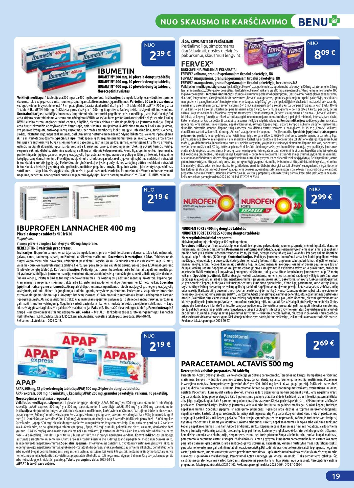 Naujas BENU VAISTINĖ akcijų ir nuolaidų leidinys nuo 2026.03.01 iki 2026.03.31 - 19