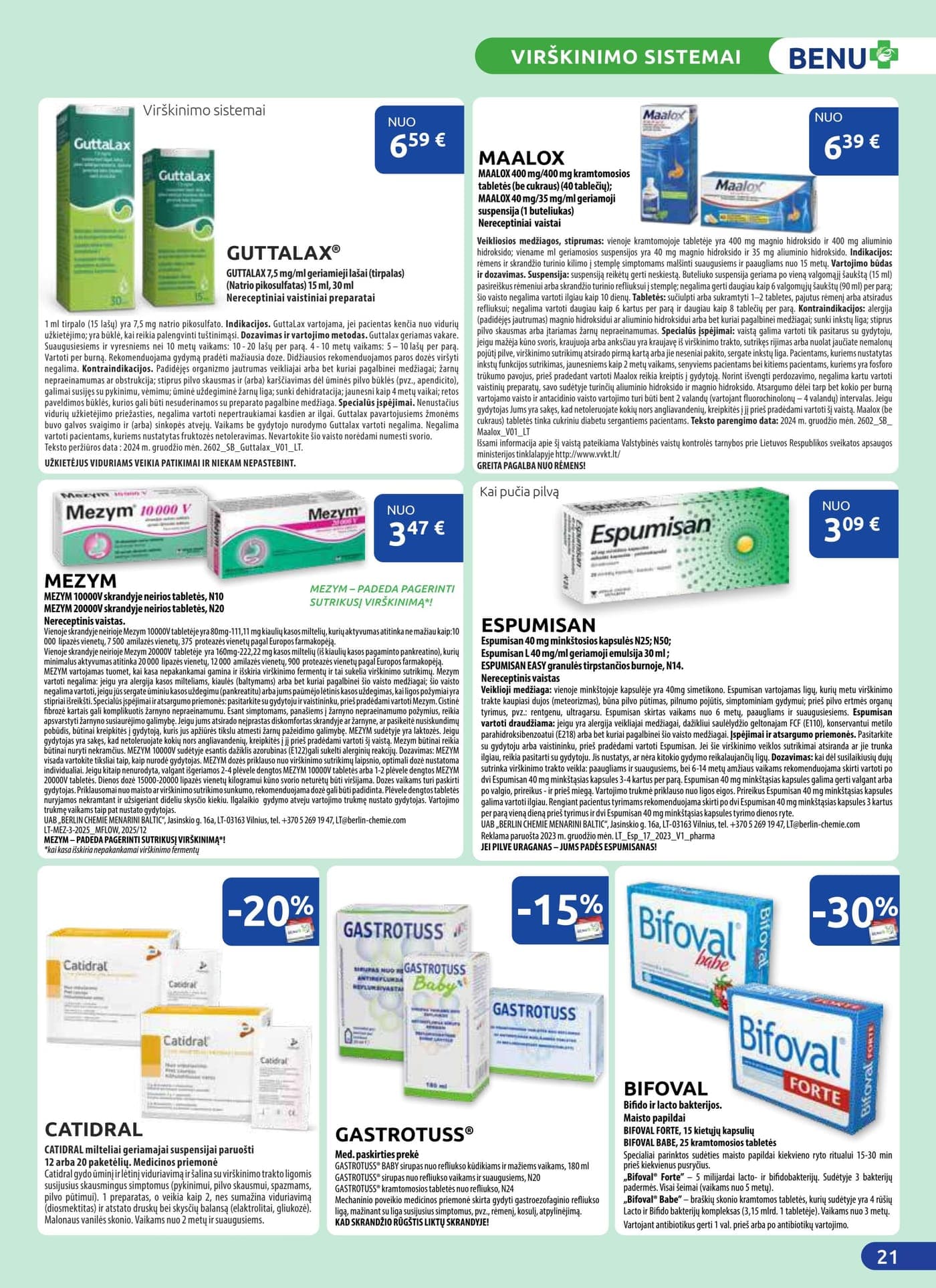 Naujas BENU VAISTINĖ akcijų ir nuolaidų leidinys nuo 2026.03.01 iki 2026.03.31 - 21